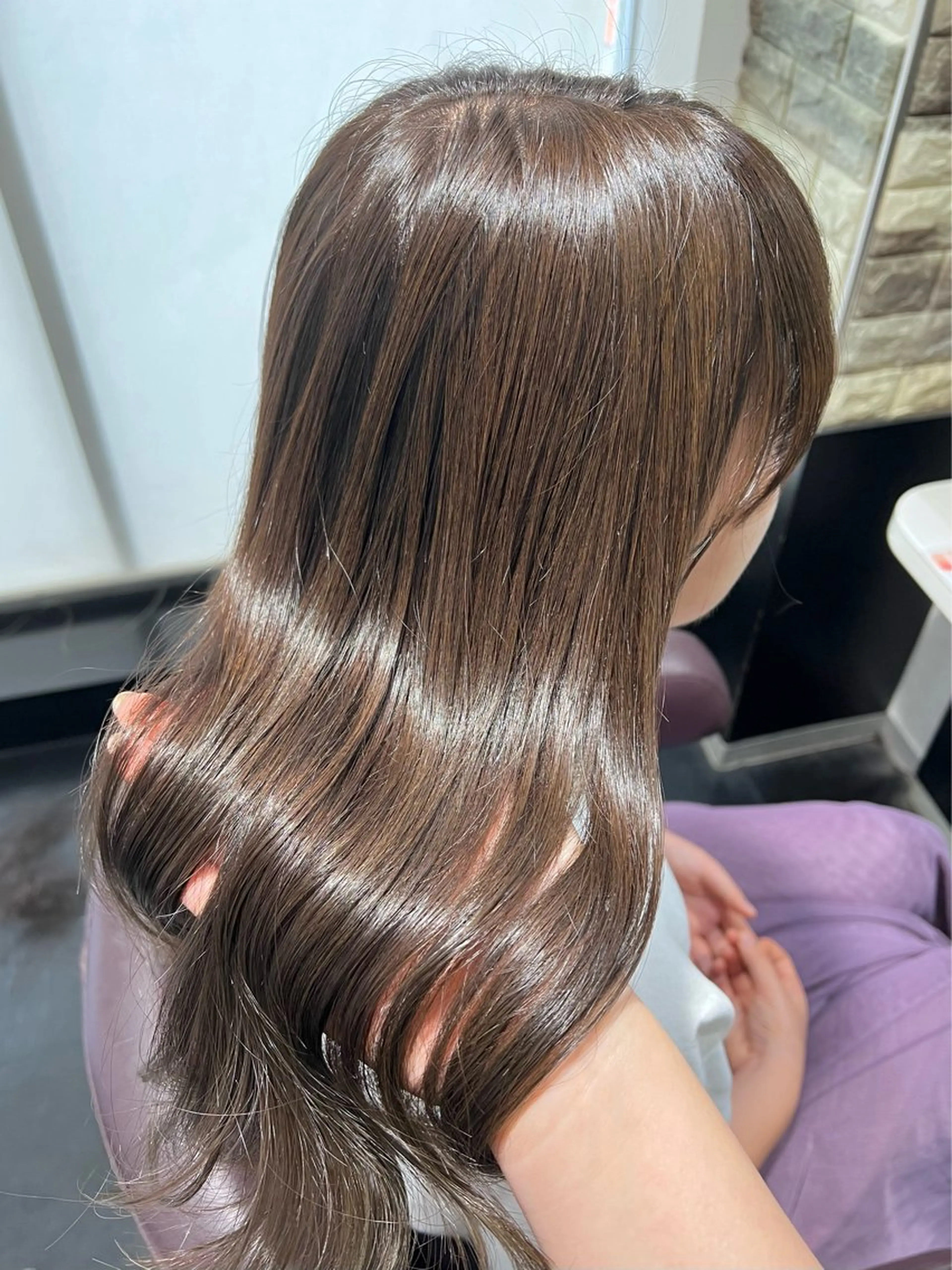 ロング カラー ベージュカラー ブラウンカラー ショコラグレージュ チョコレートブラウン ココアベージュ カット ヘアカラー トリートメント 韓国ヘア ♡tomimaのヘアスタイル