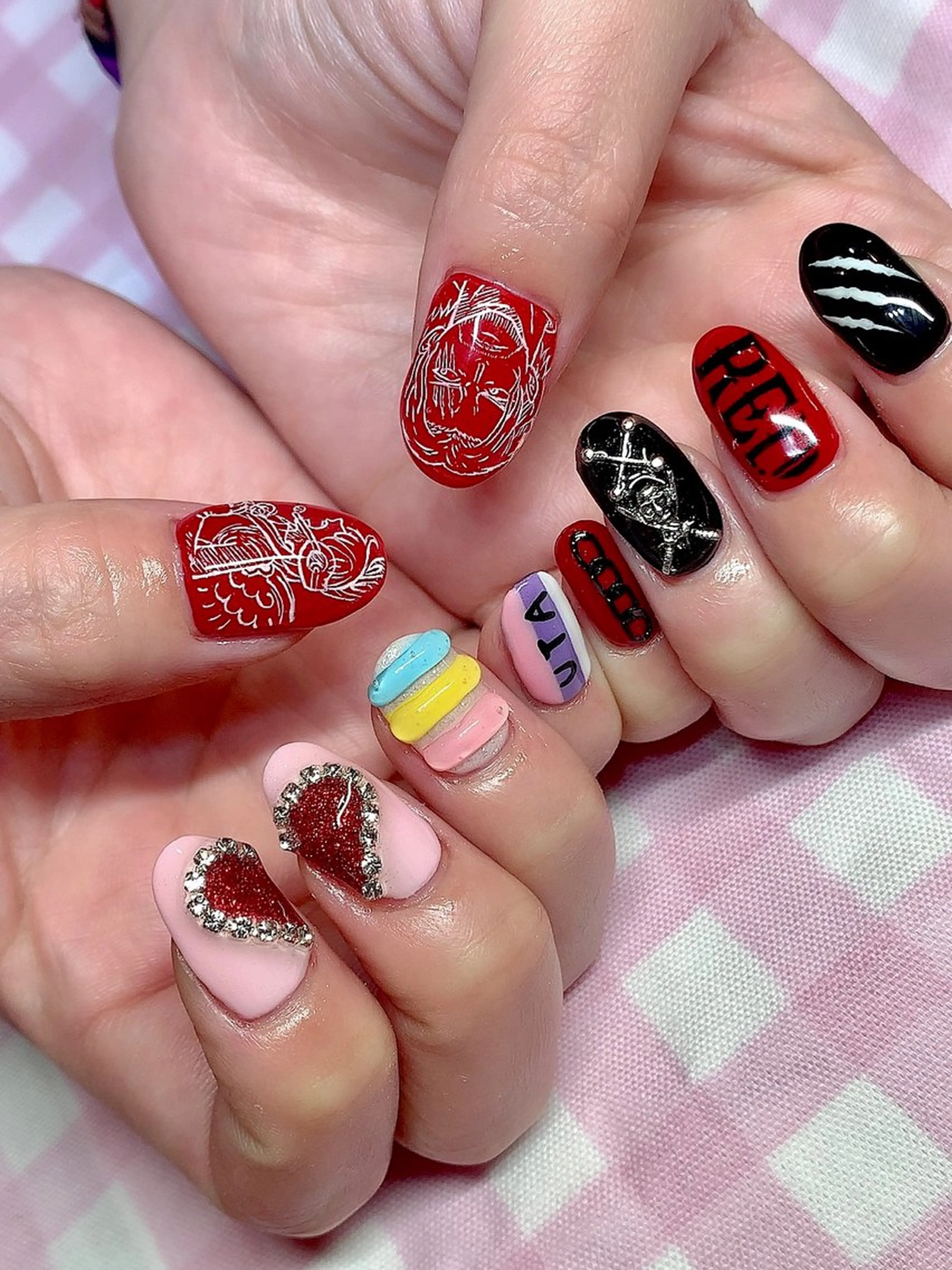 ネイル アートネイル キラキラネイル 韓国ネイル 持ち込み ぷっくりネイル 3Dアートネイル💗 都築レナのネイルデザイン