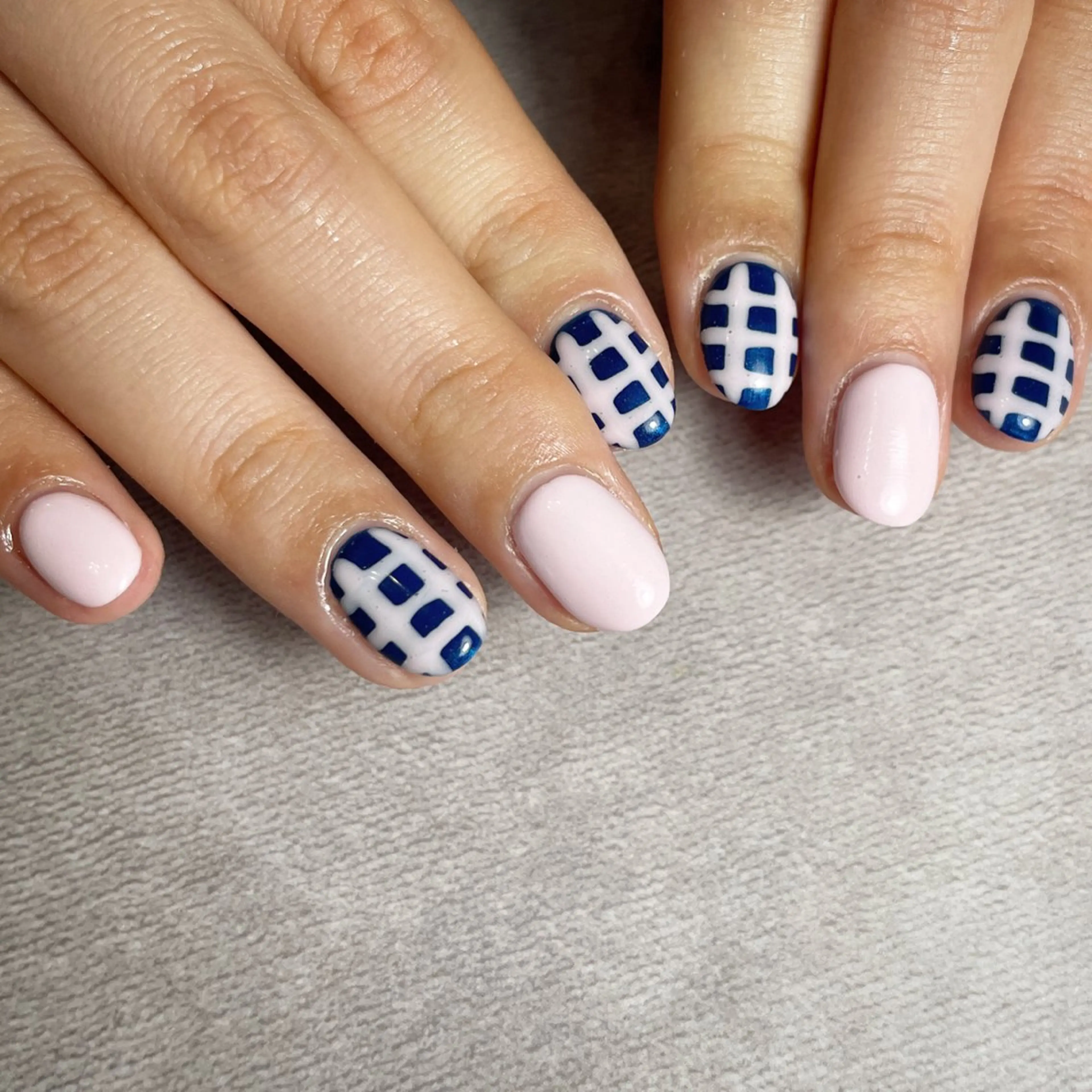 ネイル ネイビー ピンク K Harukaのネイルデザイン