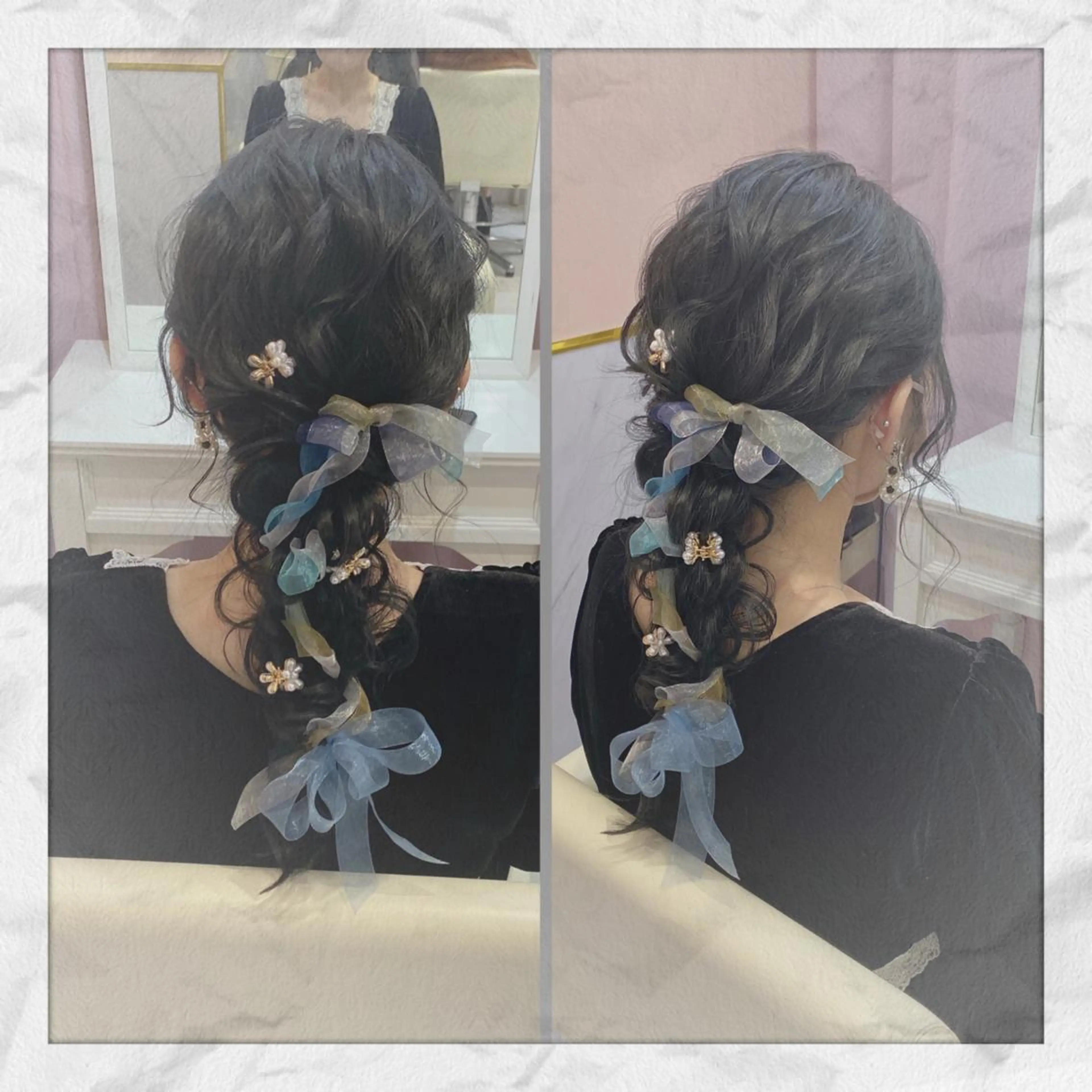 セミロング ヘアアレンジ ヘアセット ヘアセット/着付け 𓇼 松本 夏美𓇼のヘアスタイル