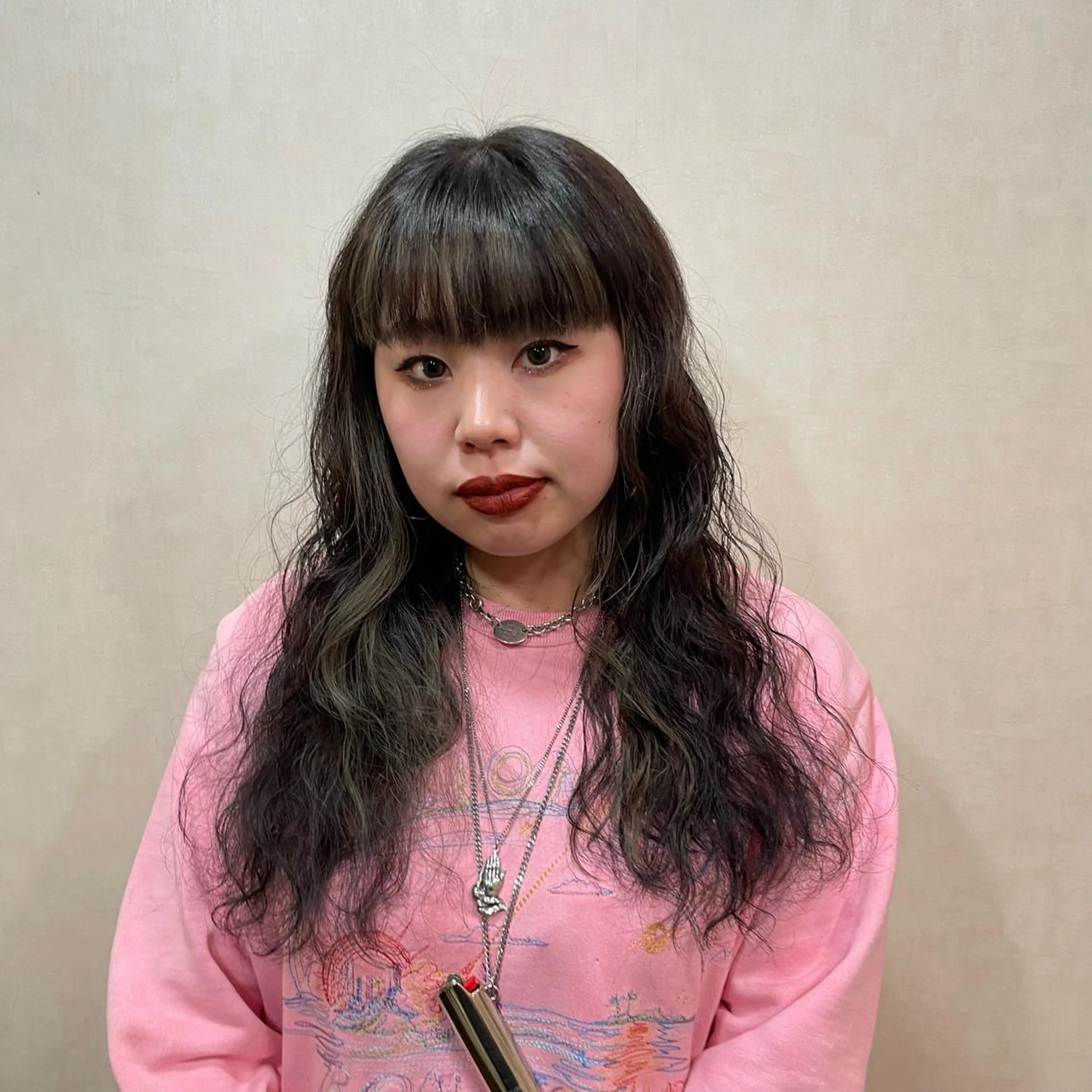 ロング ミストバング 阿部 祥大のヘアスタイル