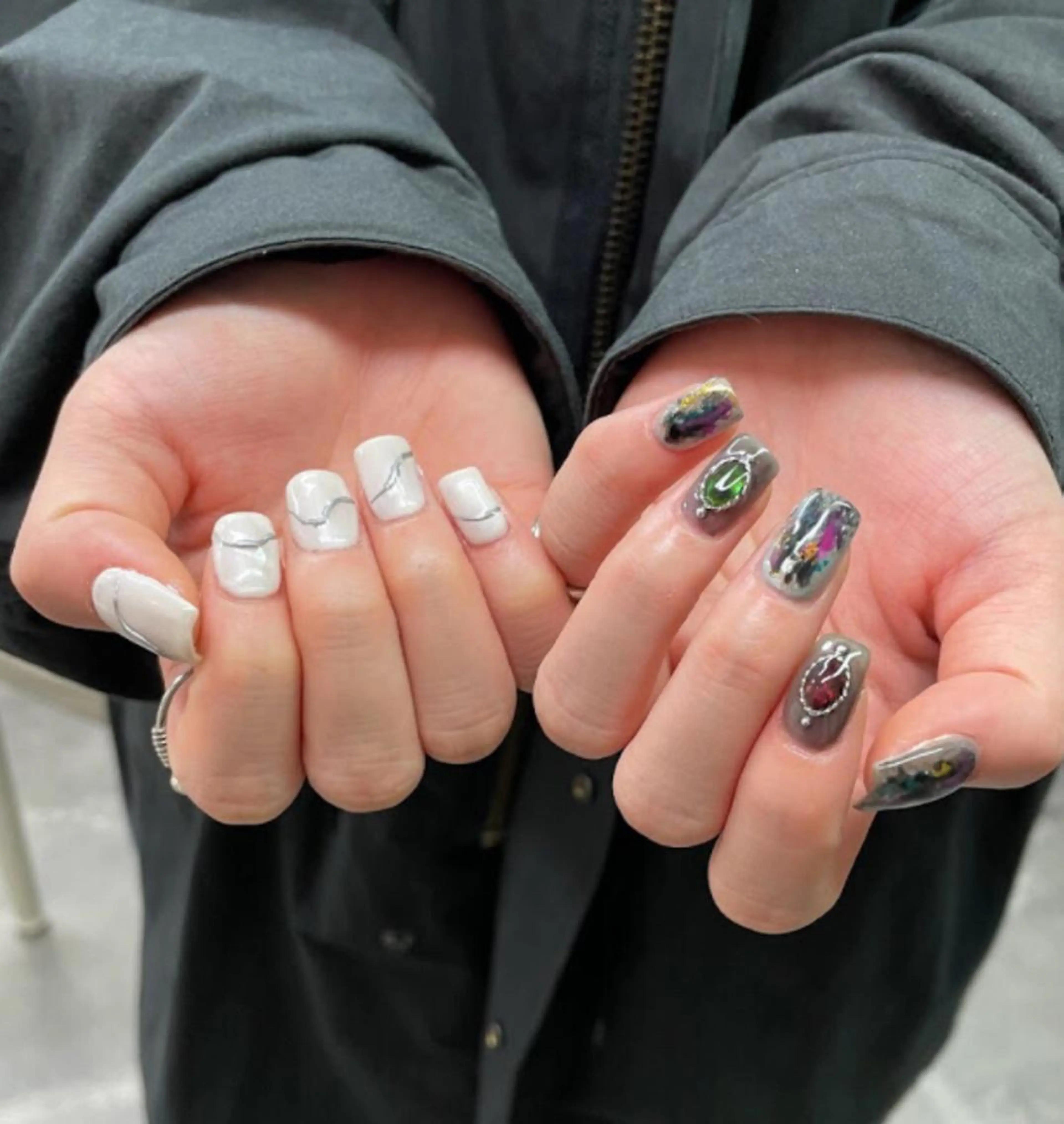 ネイル アートネイル ジェルネイル マグネットネイル ニュアンスネイル スカルプネイル nailstudio eviz新宿店のネイルデザイン