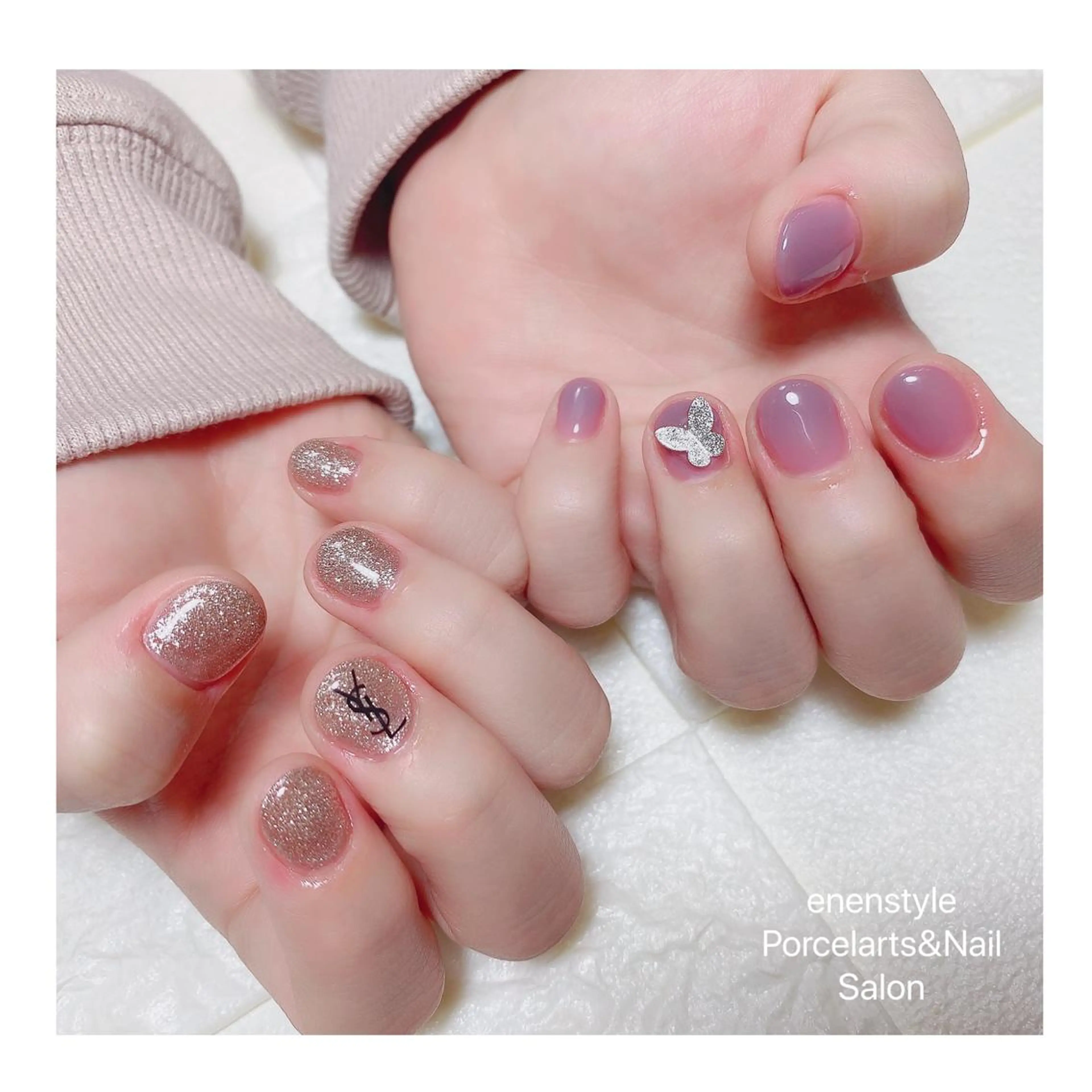 ショート ネイル ハンドネイル 👑enen style👑のネイルデザイン