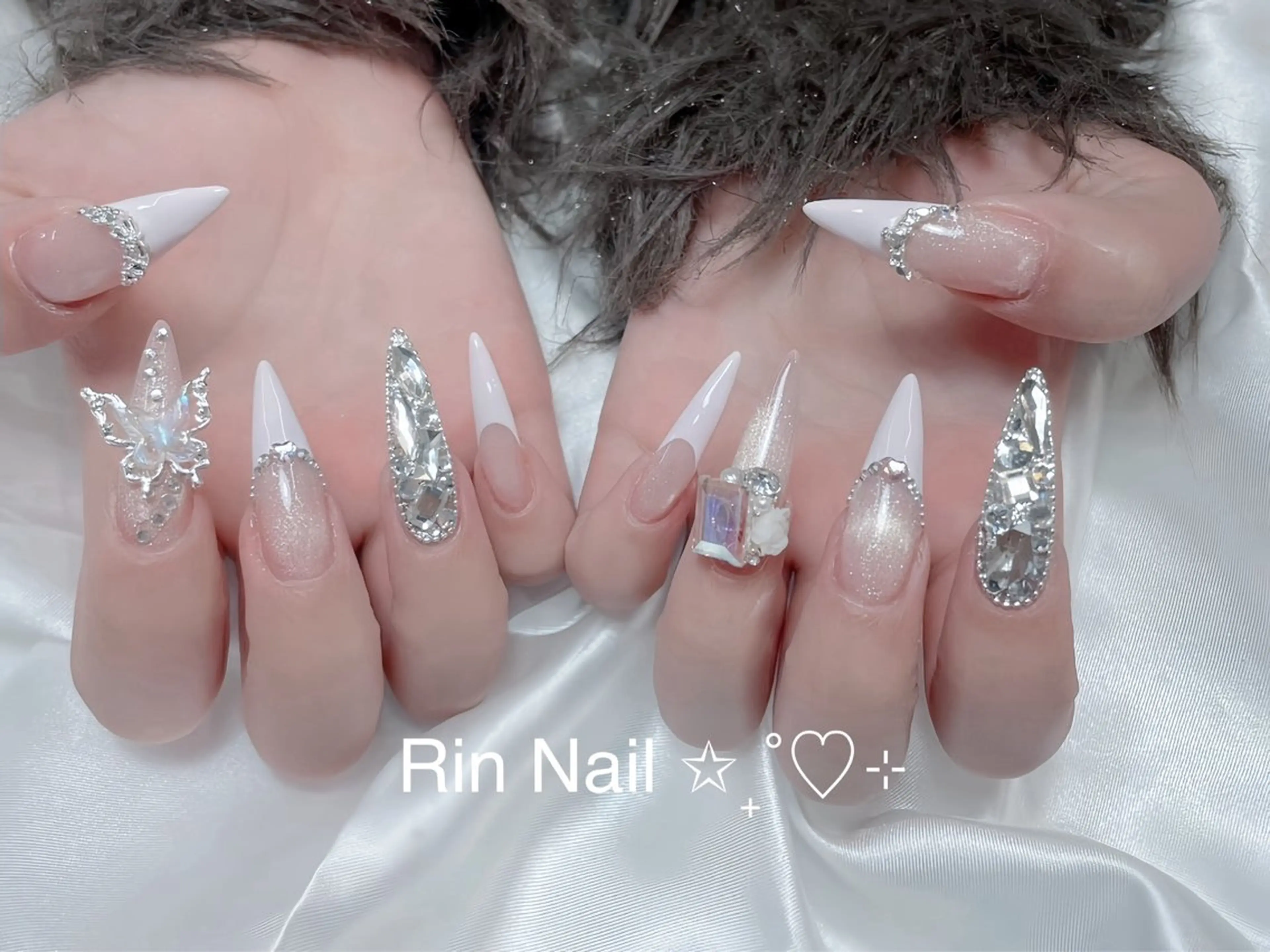 ネイル アートネイル ジェルネイル ロングネイル ニュアンスネイル スカルプネイル ハンドネイル Rin Nail 新大久保店のネイルデザイン