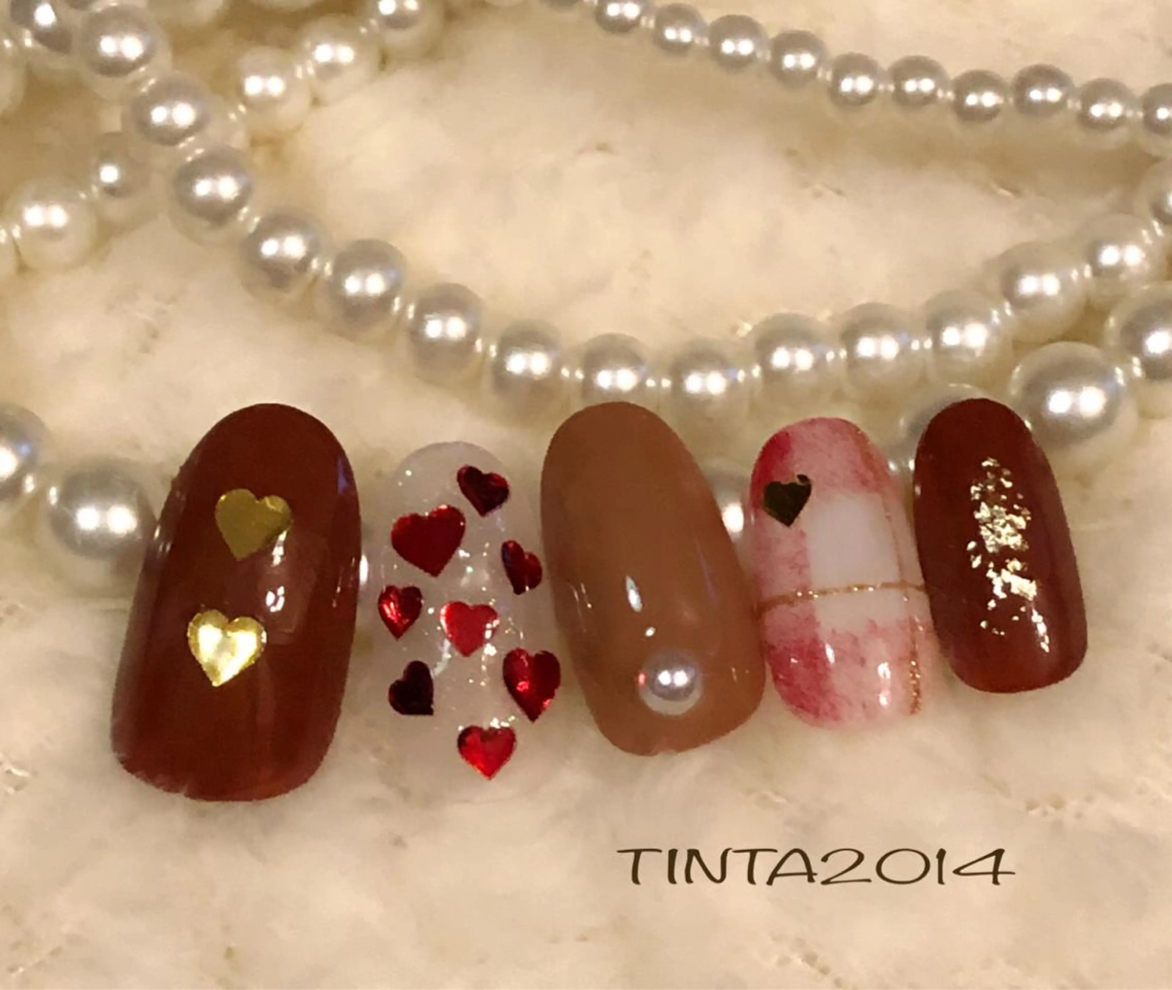 ネイル ハート バレンタイン ネイルサロン ティンタ所属・馬場 典子のネイルデザイン