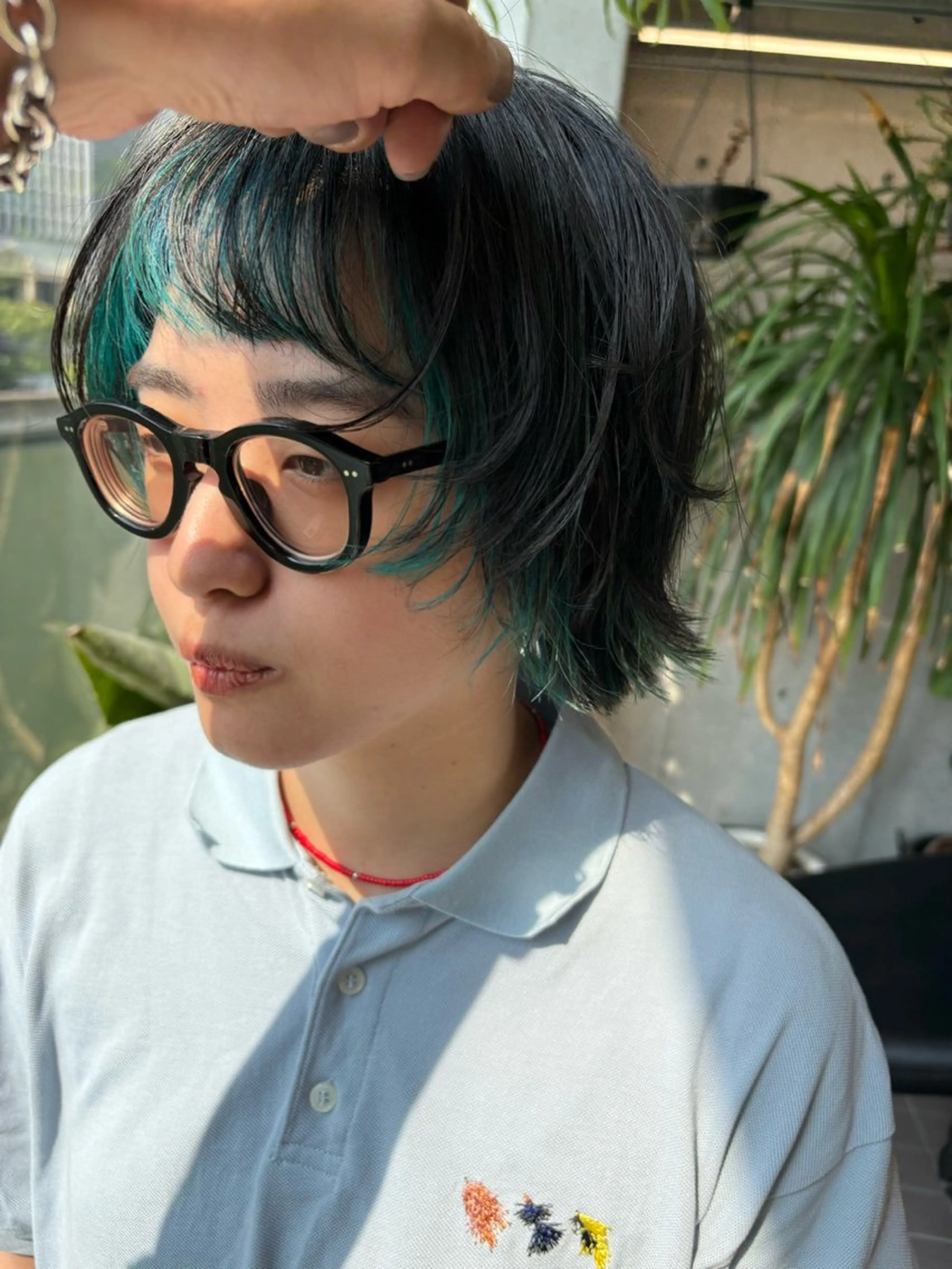 ショート カラー ボブレイヤー デザインカラー ボブ レイヤーカット 似合わせカット レイヤー/ボブのヘアスタイル