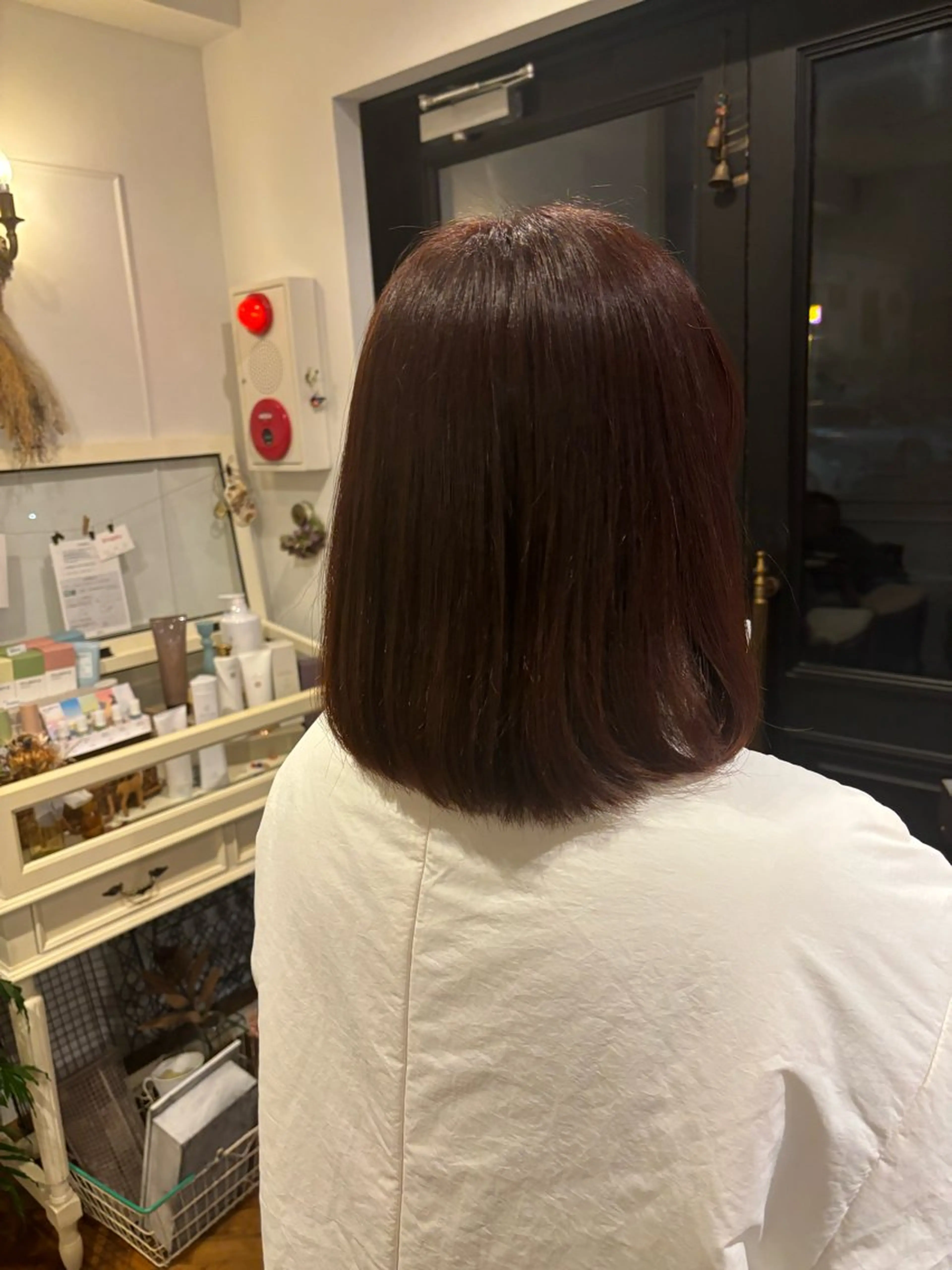 ミディアム カラー ブラウンカラー ピンクカラー ピンクブラウン トリコヘアサロン 新井千智のヘアスタイル