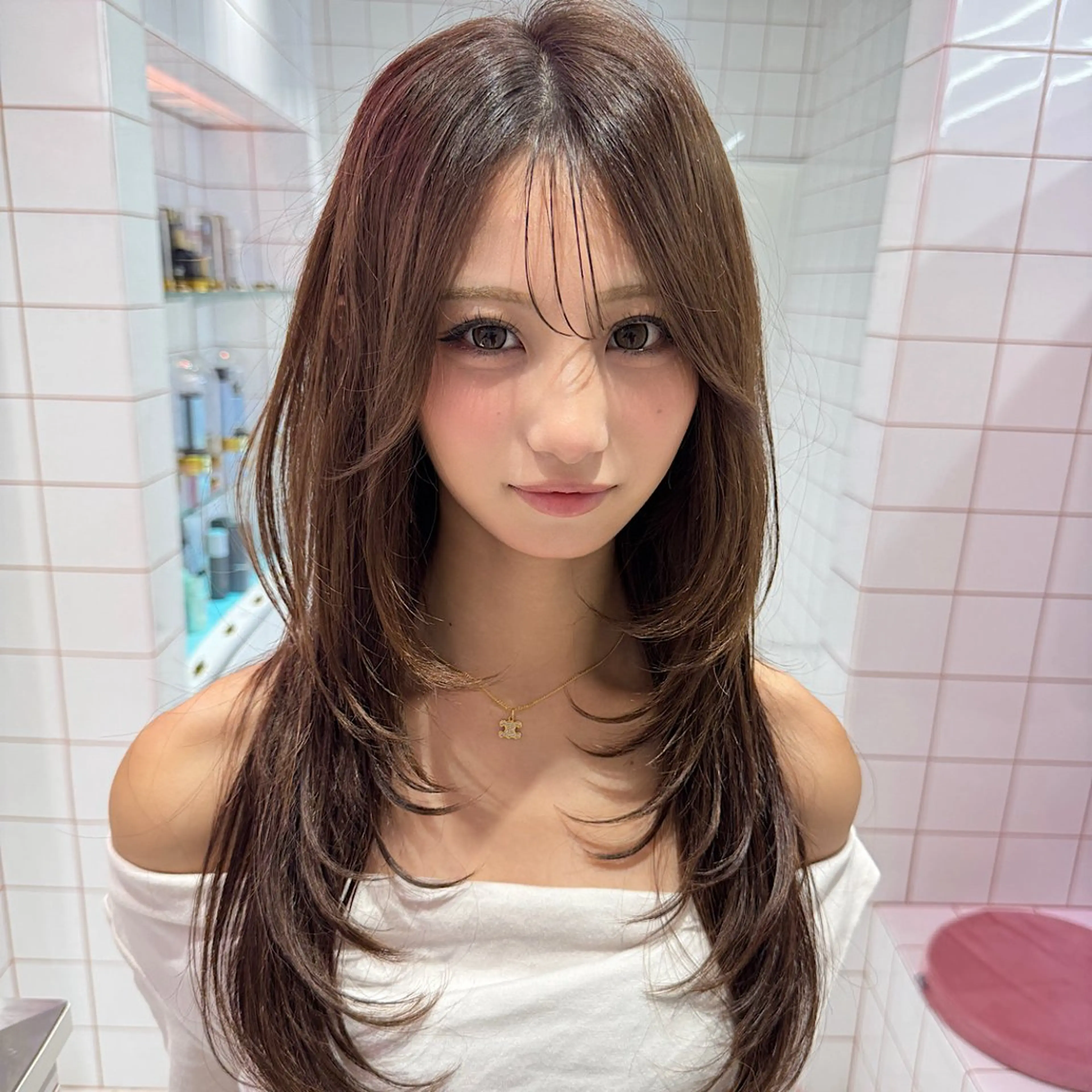 セミロング カット ヘアカラー トリートメント 💎韓国レイヤー/ 髪質改善💎武村侑哉のヘアスタイル