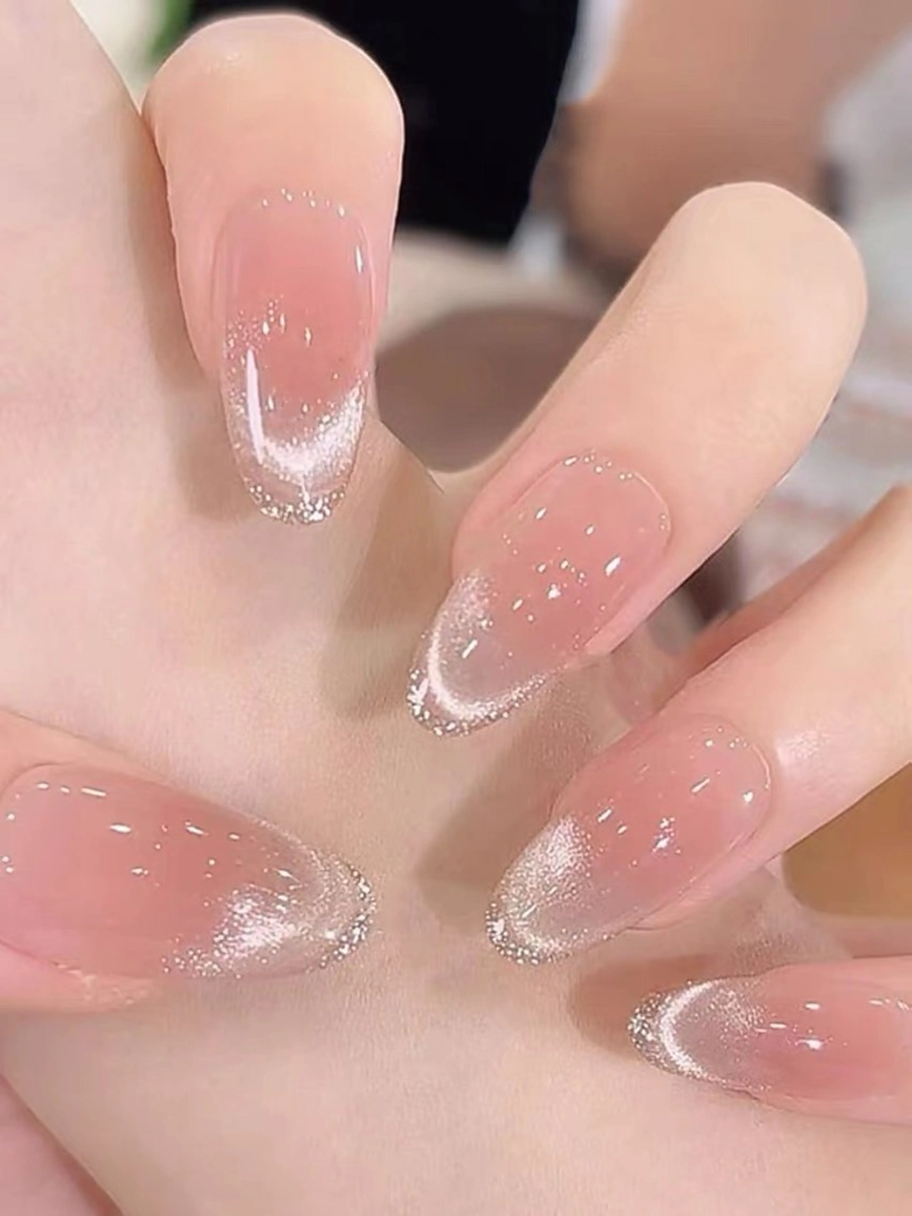 ネイル オーロラネイル チークネイル 長さ出し フットネイル フレンチネイル AND Nail 長さだし専門新宿店のネイルデザイン