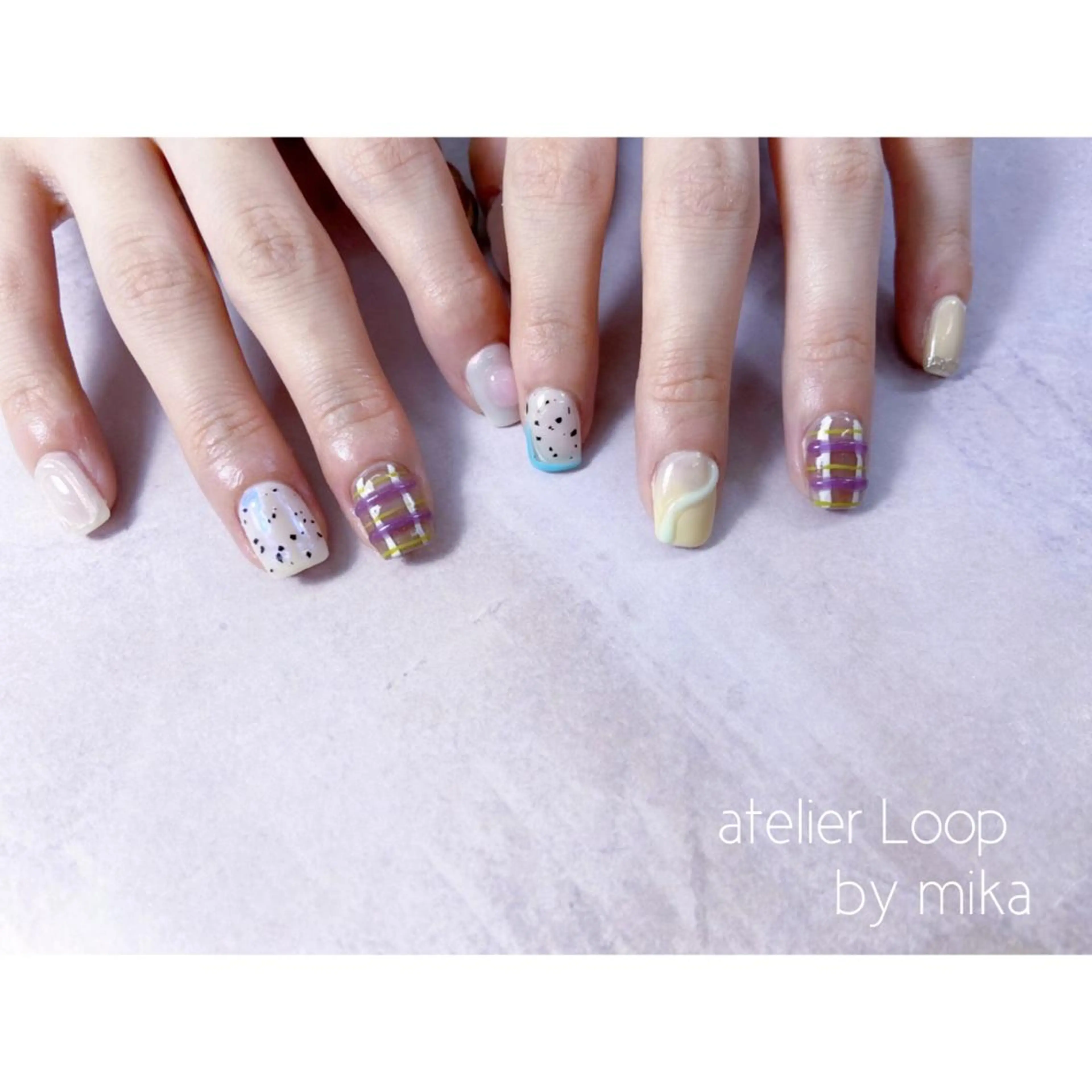 ネイル アートネイル カジュアル クリアネイル マグネットネイル ニュアンスネイル ハンドネイル atelier Loop♪MIKAのネイルデザイン