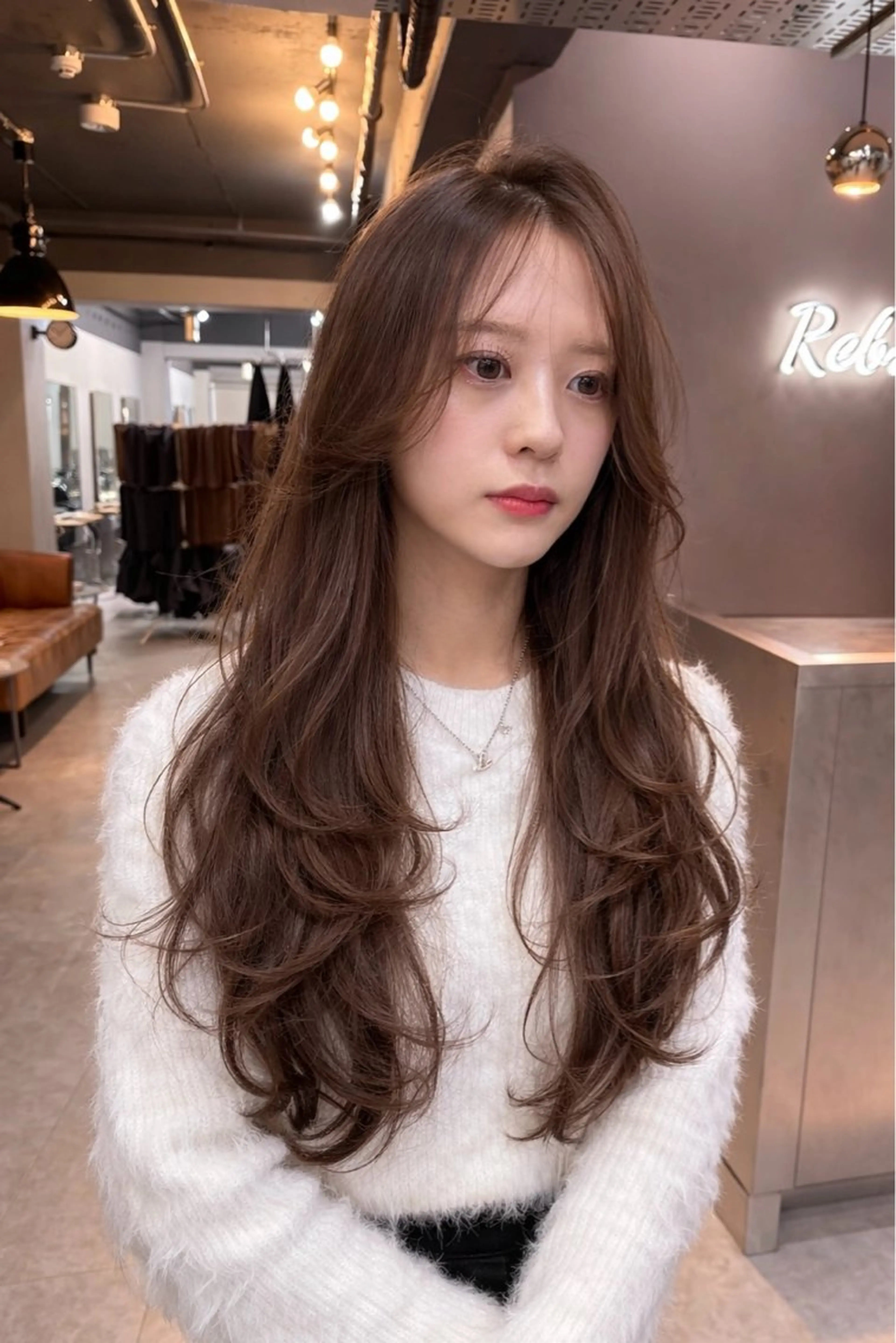 ロング カラー ブリーチ ブラウンカラー 透明感カラー レイヤーカット カット ヘアカラー レイヤーカット 韓国風PAOのヘアスタイル
