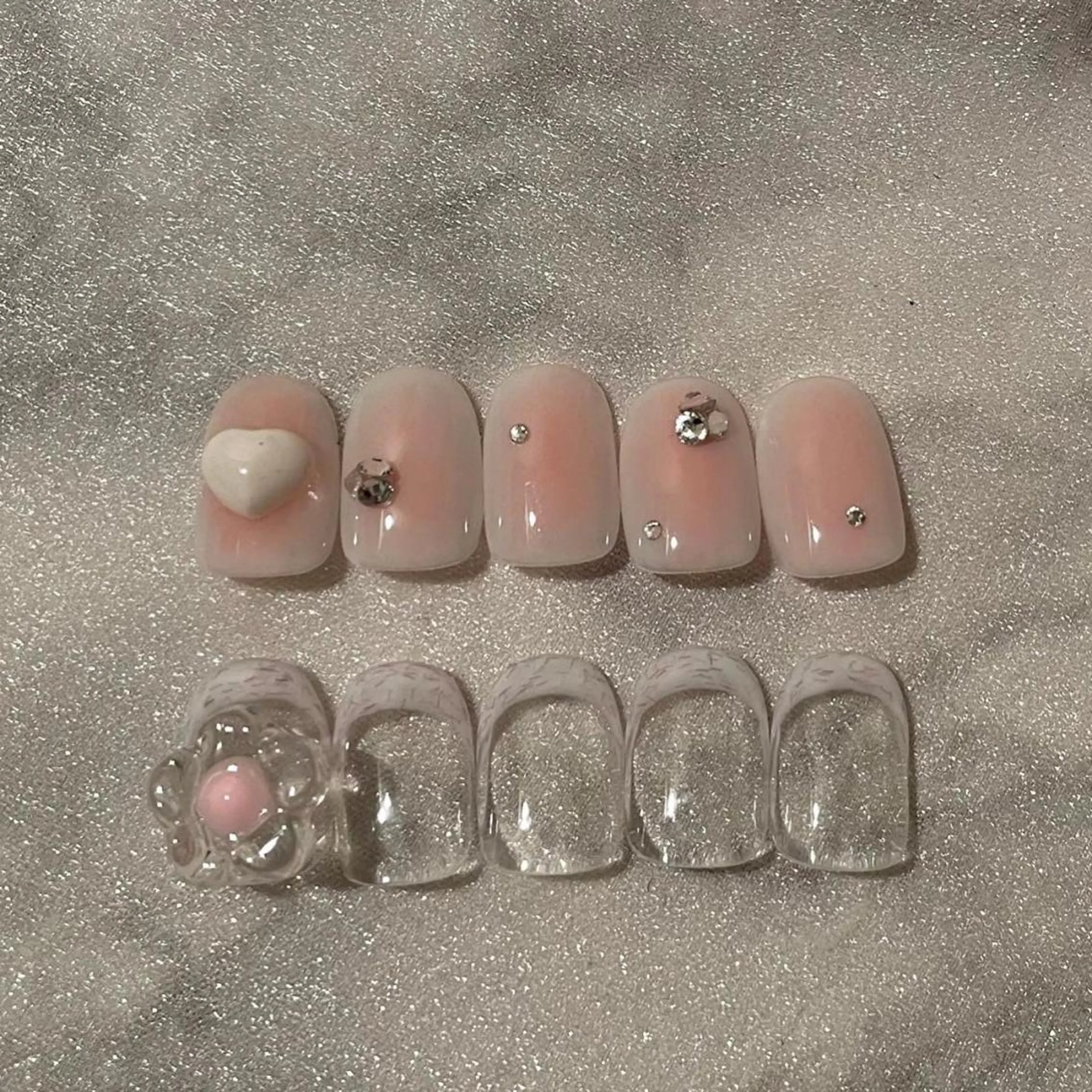 ネイル チークネイル フラワーネイル フレンチネイル ガーリー ハート ハンドネイル ハンドケア lylynail YUUKAのネイルデザイン