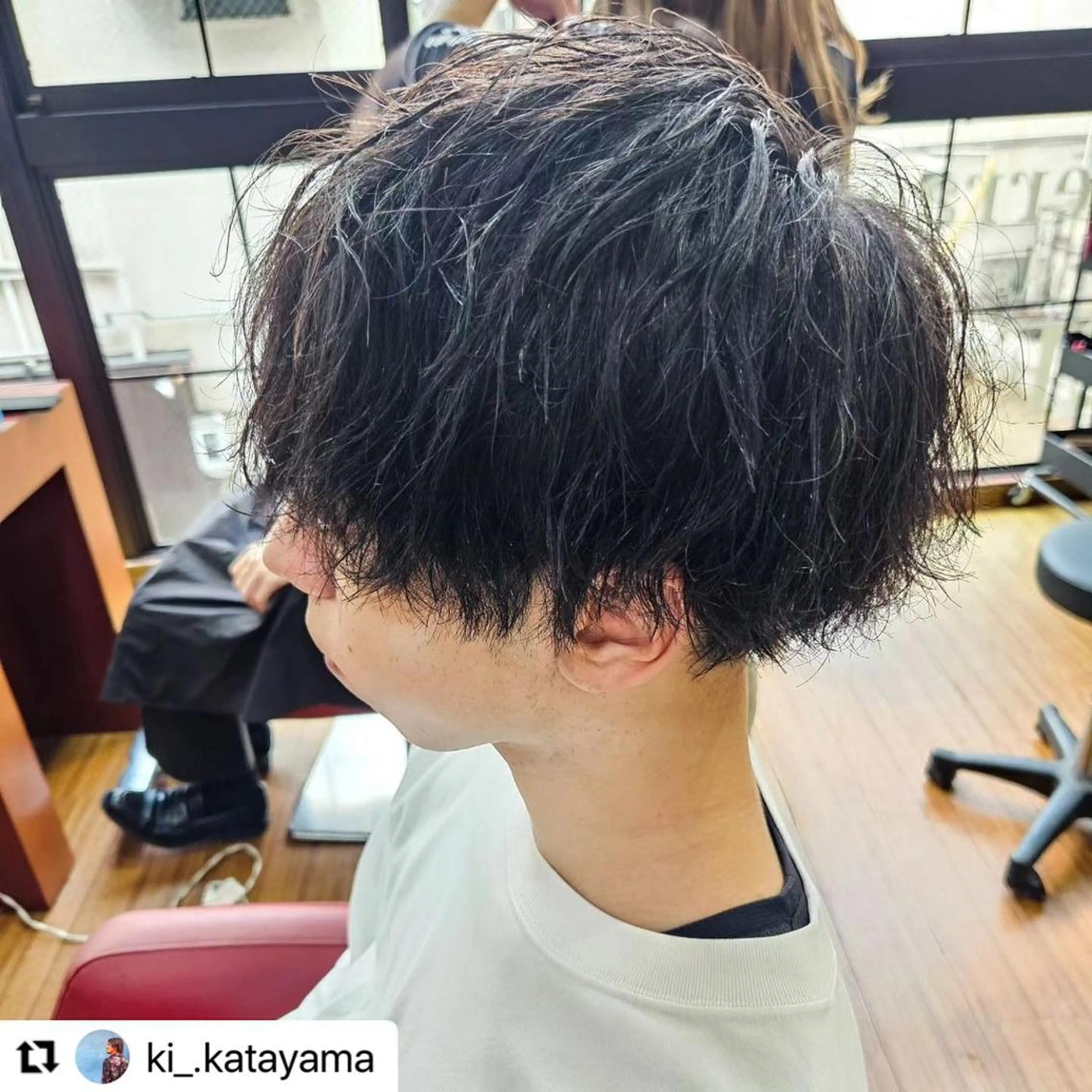 ミディアム カラー メンズ ミディアムパーマ メンズパーマ 🩷Eny terrace🩷のヘアスタイル