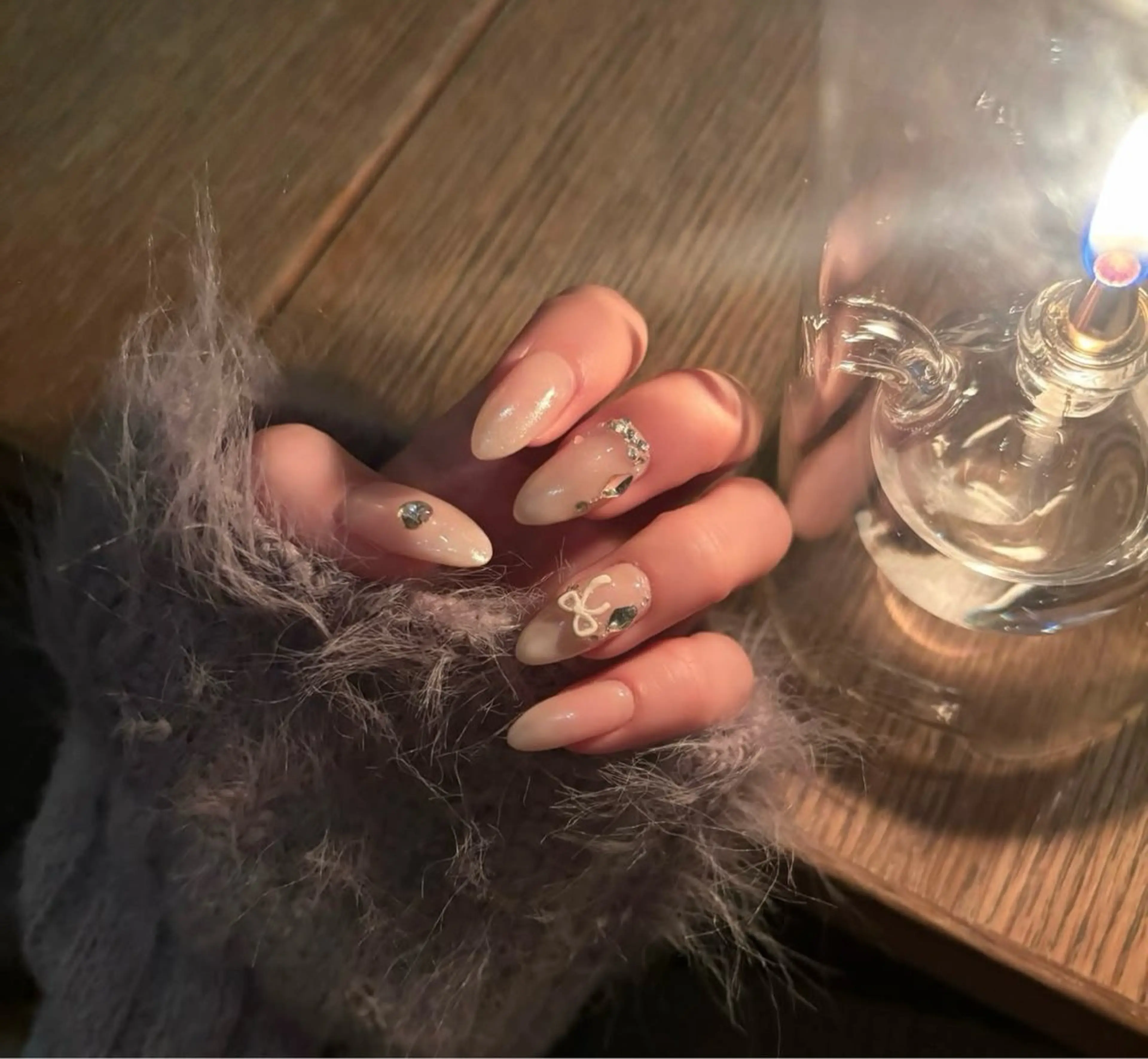 ネイル 韓国ネイル ニュアンスネイル シンプルネイル 春ネイル ワンホンネイル Nihonthy Nail 新宿のネイルデザイン