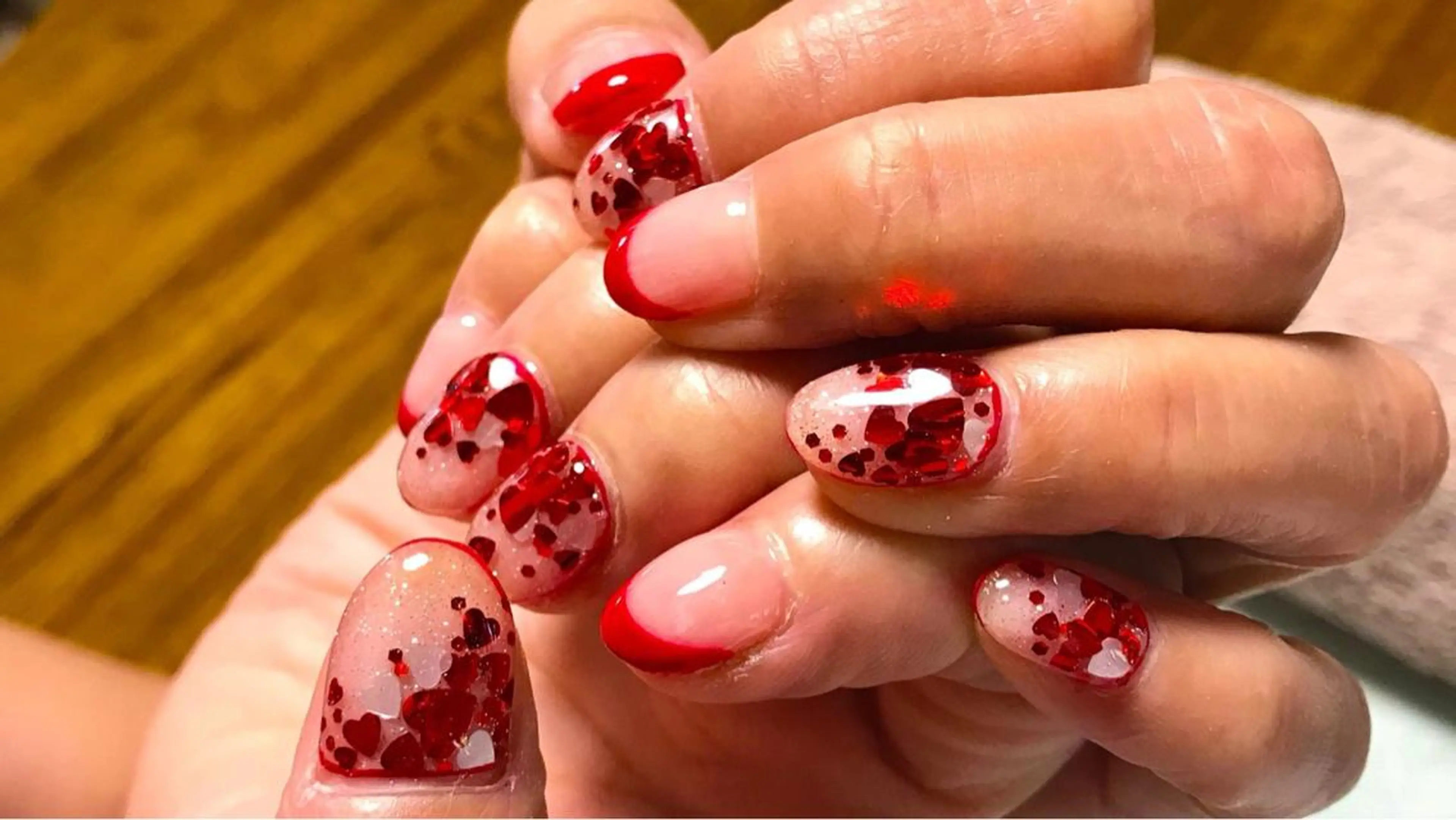 ネイル ハート ハンドネイル フットネイル GéRanium Harukaのネイルデザイン
