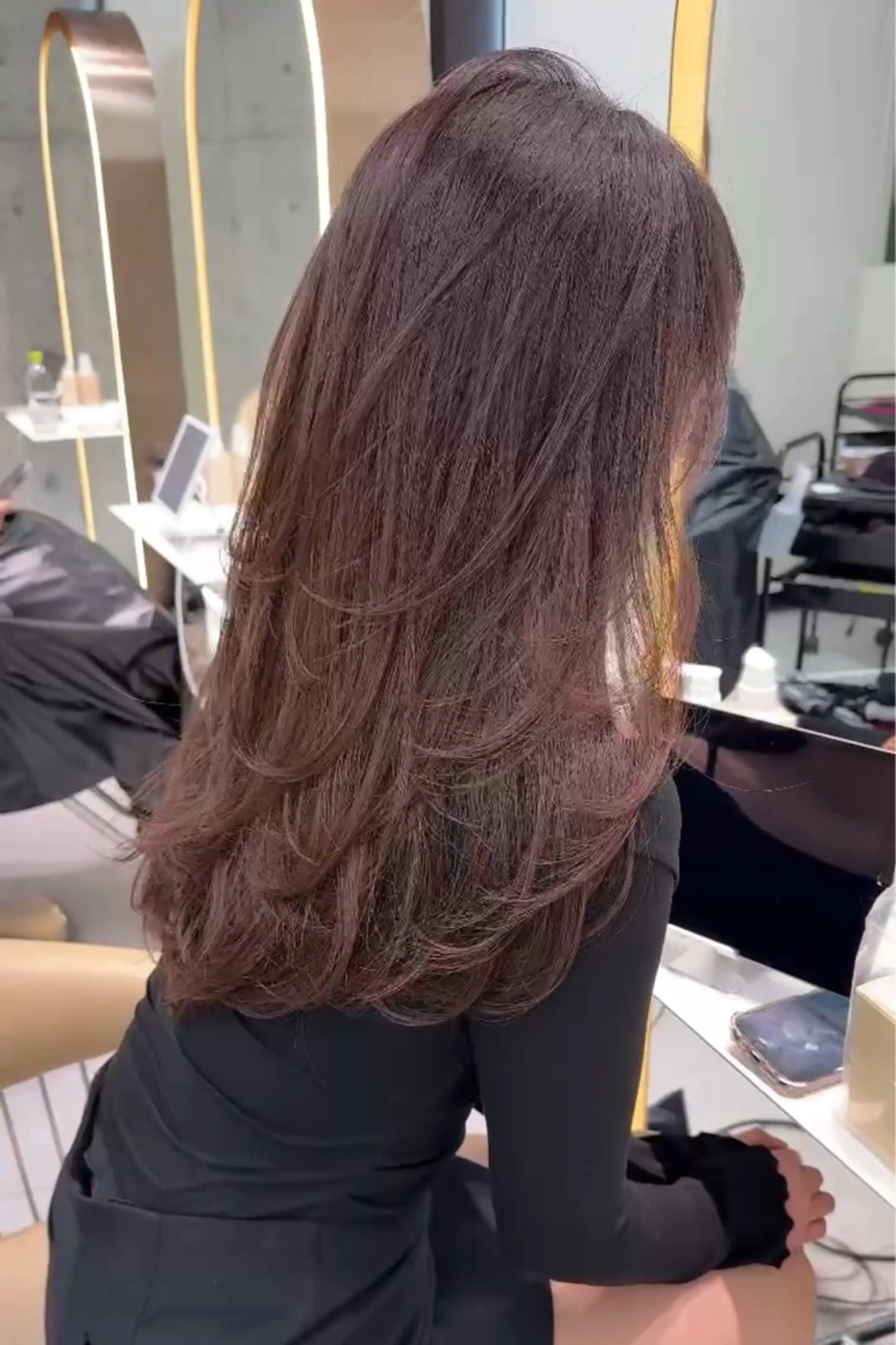 ロング カラー カット ヘアカラー トリートメント Lond mare レイヤーカット/韓国のヘアスタイル