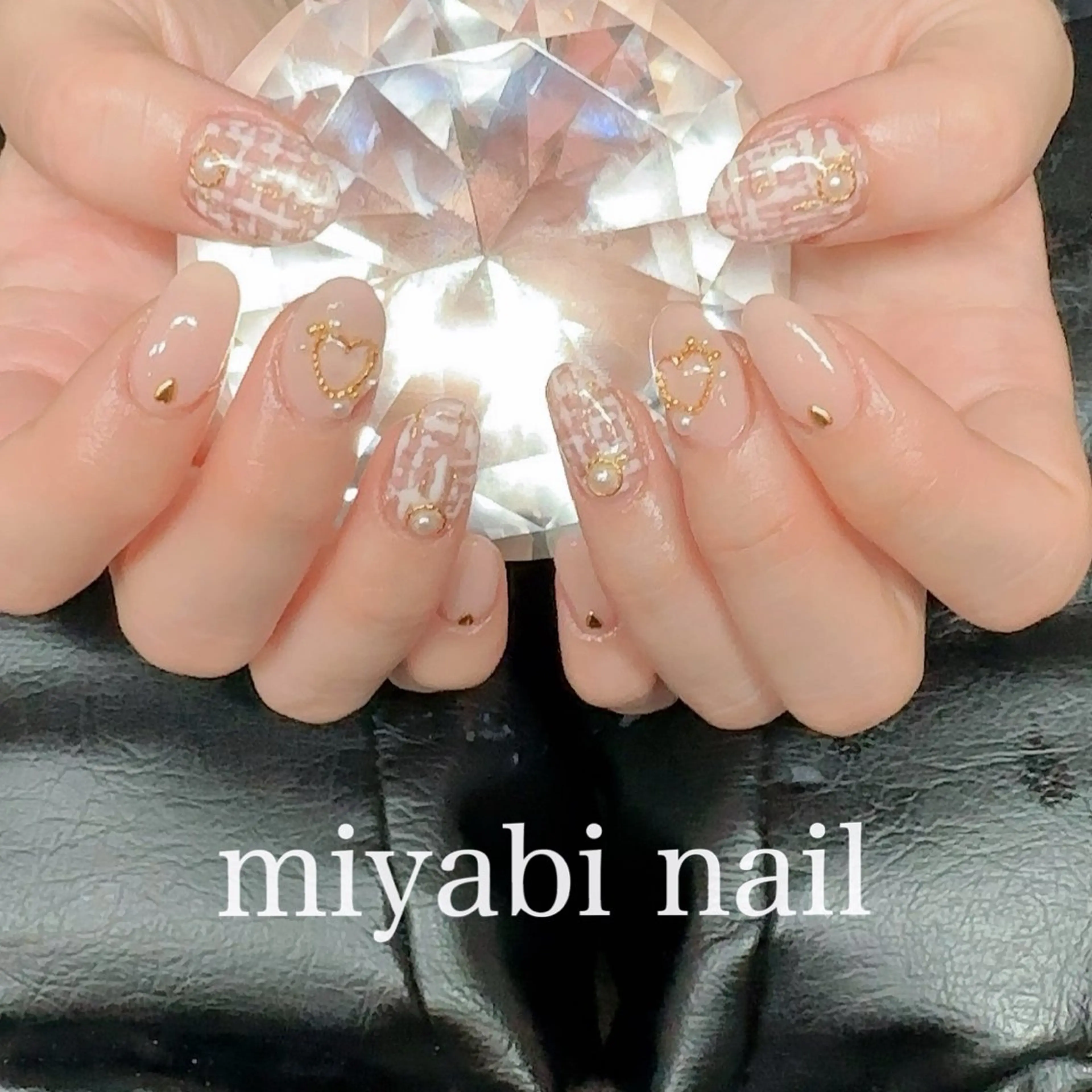 ネイル ジェルネイル ハート 持ち込み ピンク バレンタイン ハンドネイル miyabi nail 桂川駅近くのネイルデザイン