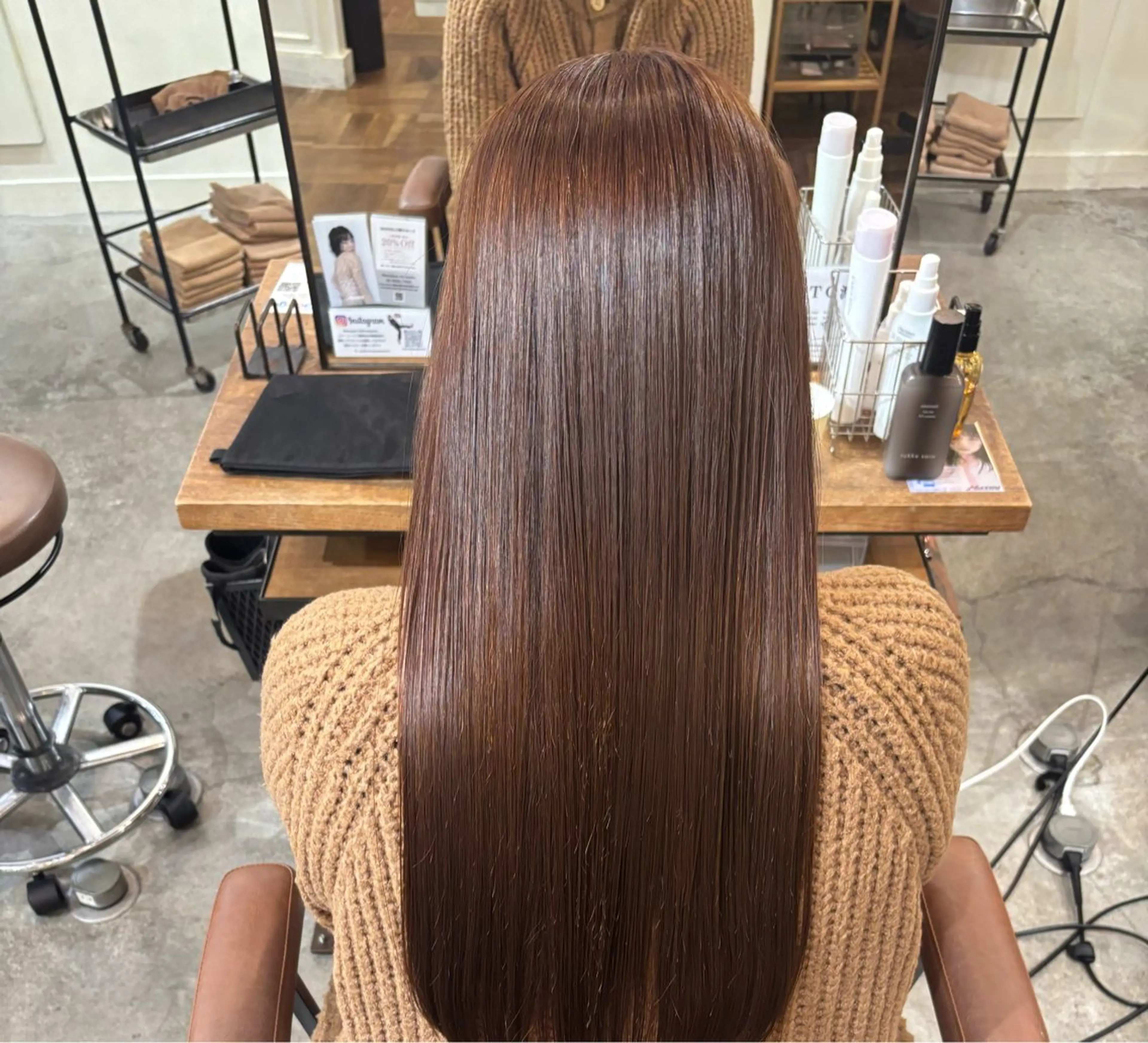 ロング 縮毛矯正 🖤海外風デザイン カラー🖤/りんのヘアスタイル