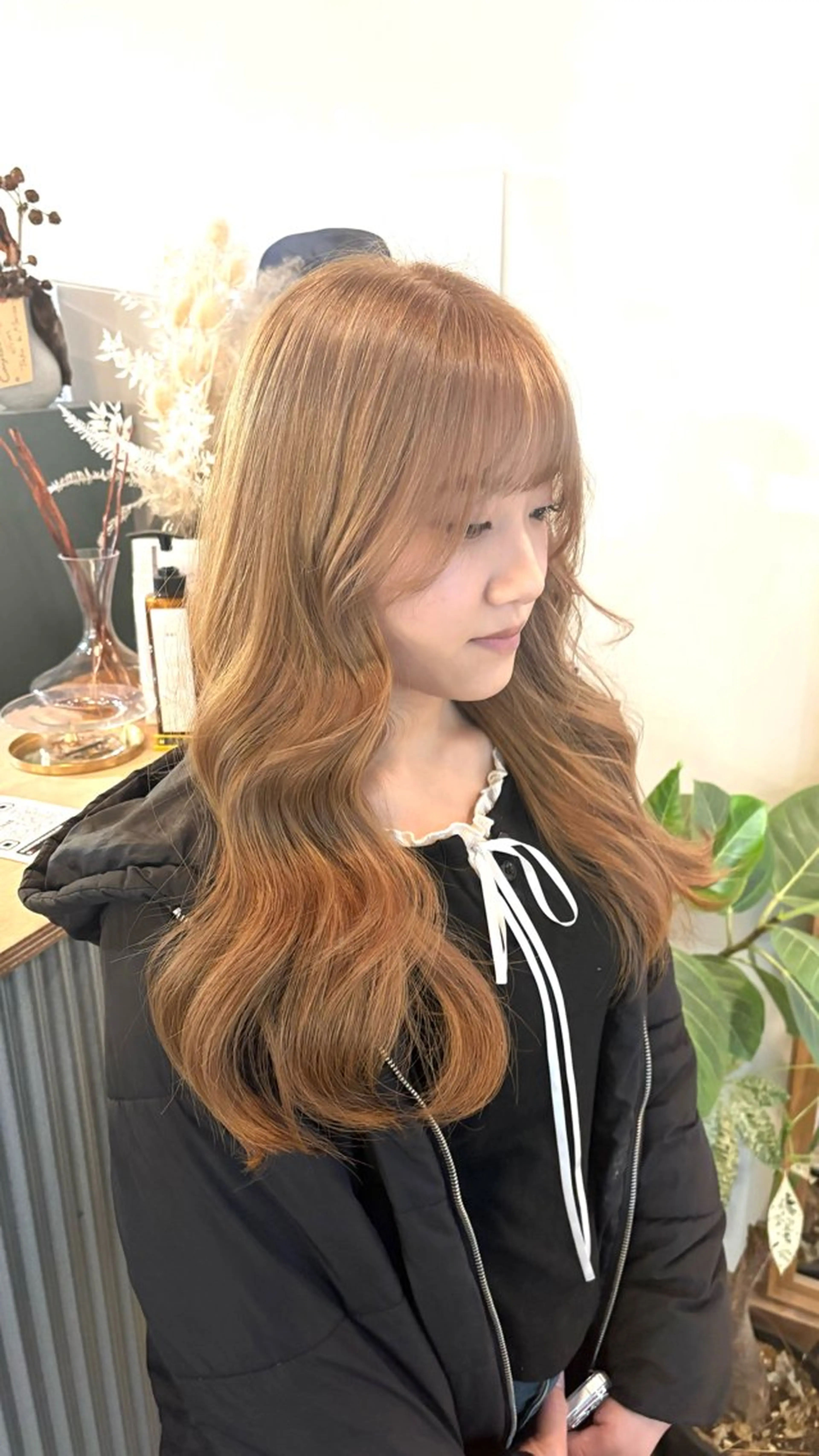 ロング カラー ベージュカラー ミルクティーベージュ ヘアカラー 田中 美海のヘアスタイル