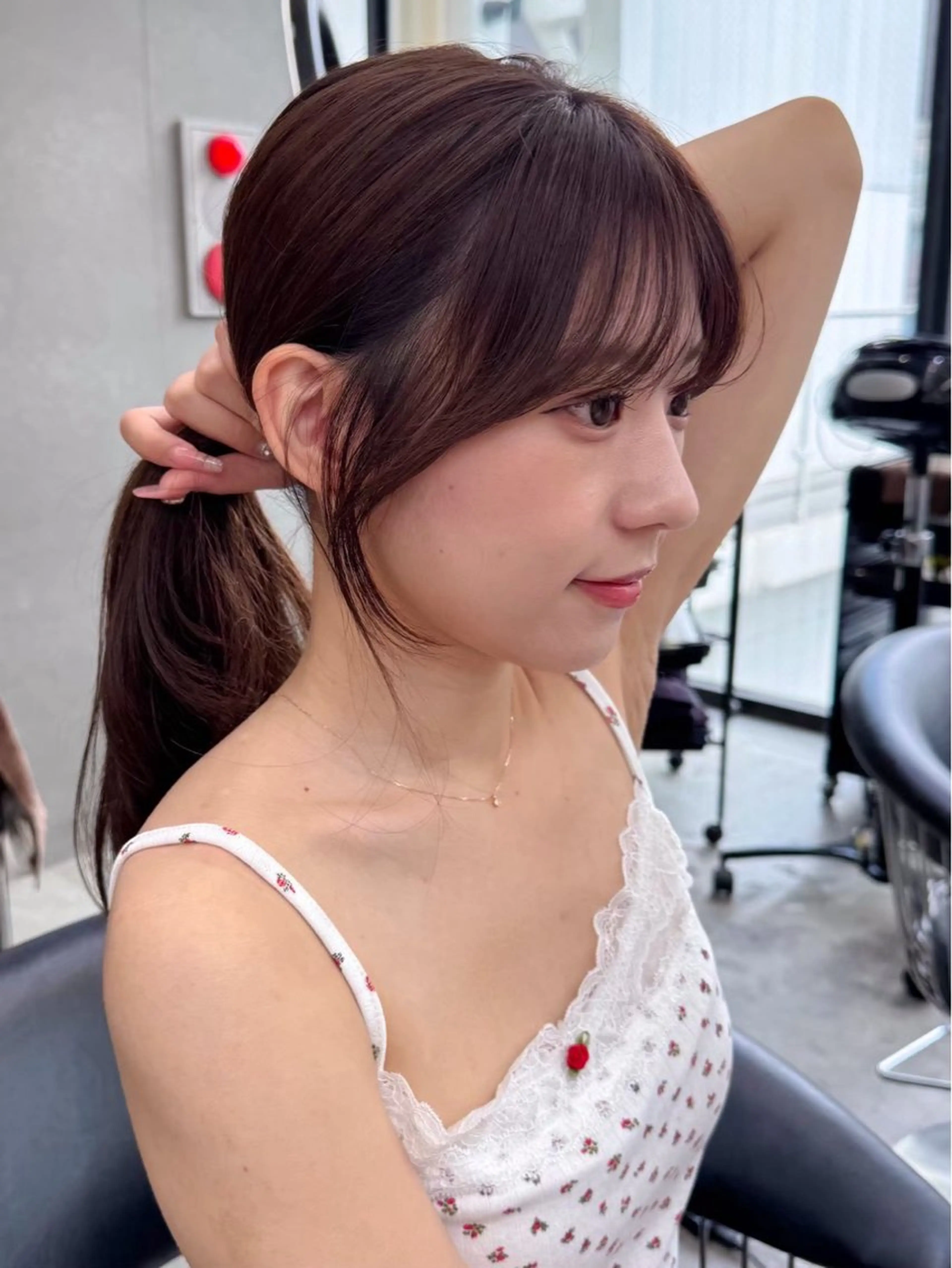 ロング 縮毛矯正/レイヤー 韓国/顔まわり/夢音のヘアスタイル