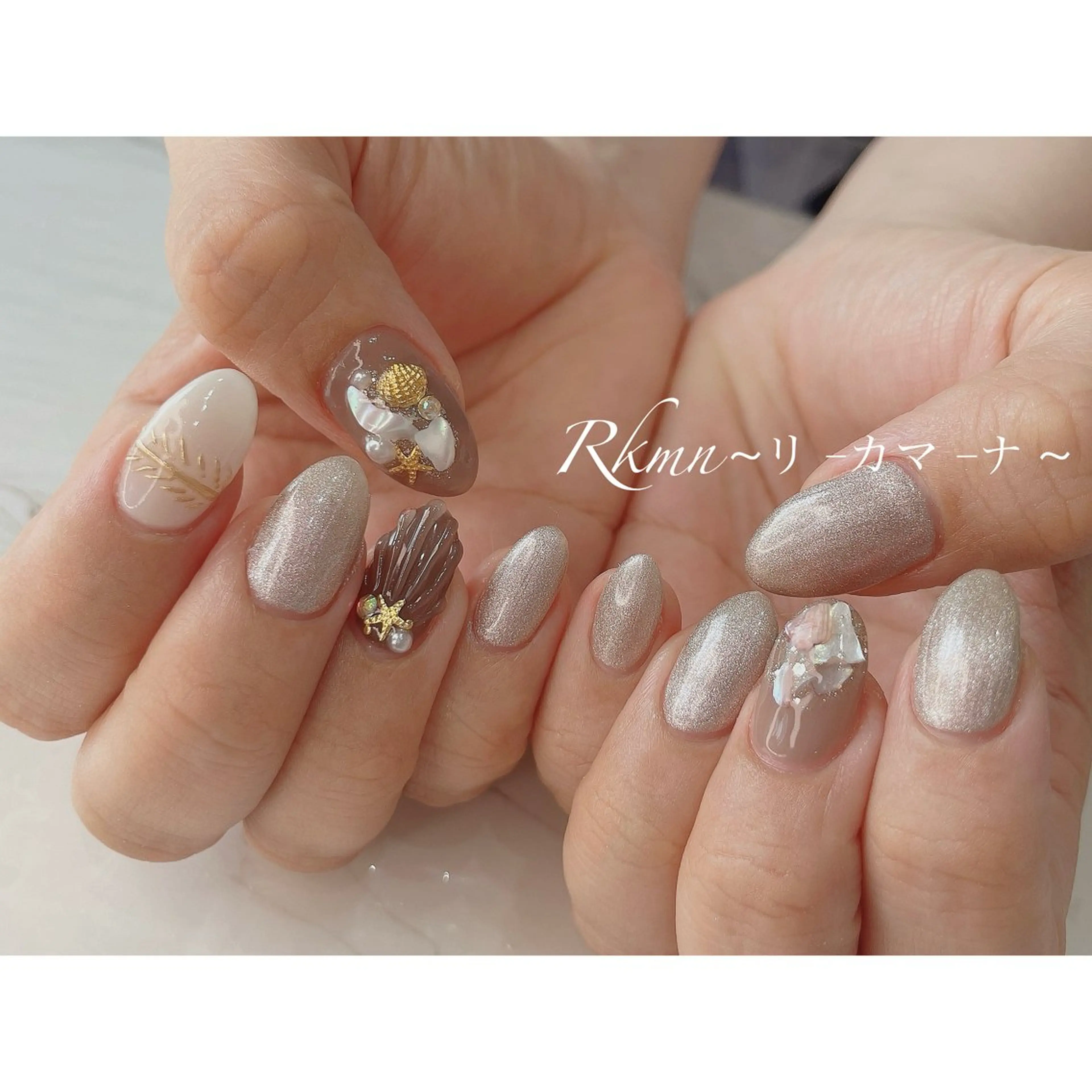 ネイル アートネイル 春ネイル 夏ネイル ハンドネイル フットネイル ハンドケア Rkmn ~リ-カマ-ナ~のネイルデザイン