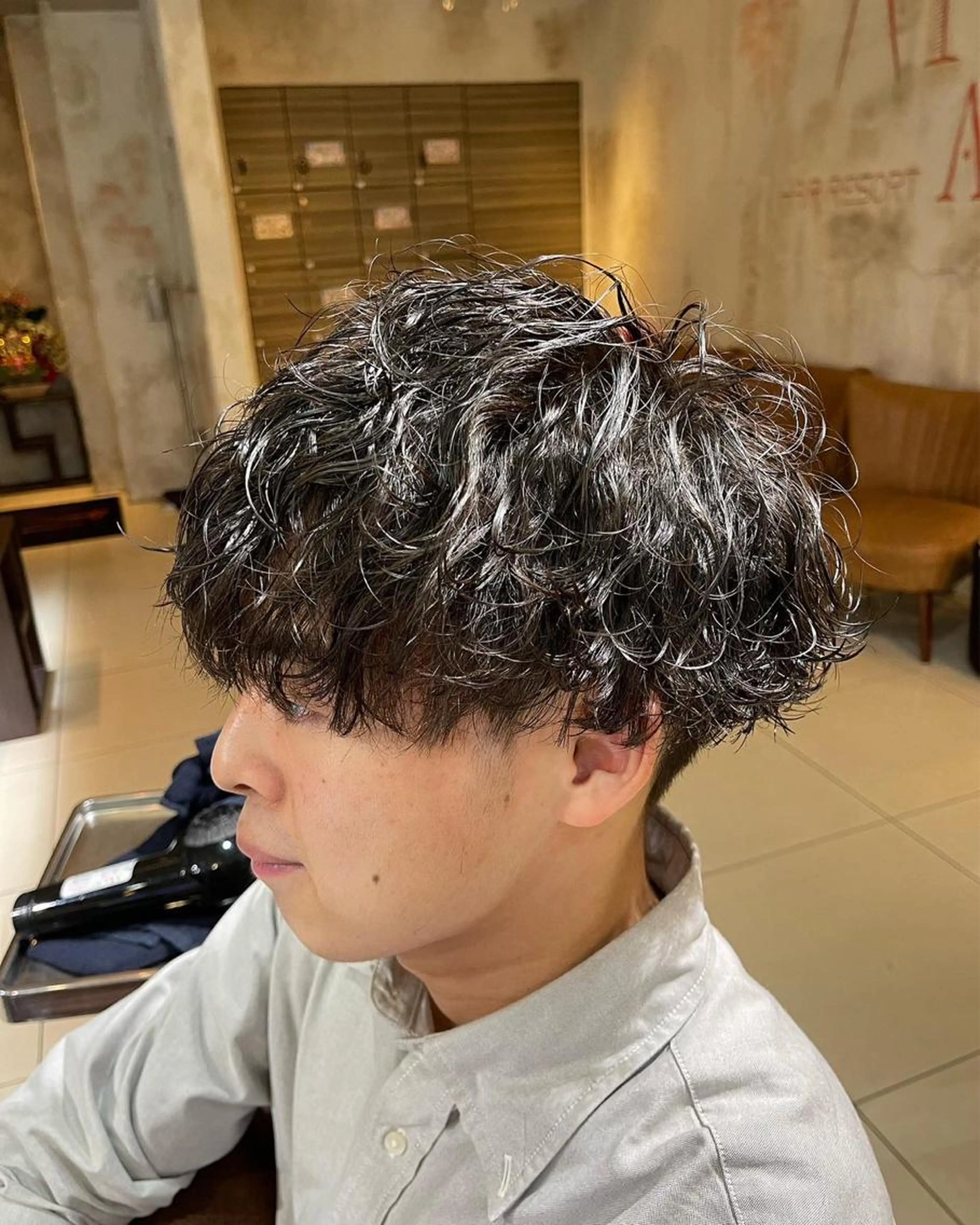 ◎ケアパーマ　カット＋波巻きスパイラルパーマ＋ケアパーマ【新宿/メンズ/パーマ/ケアトリートメント】の写真