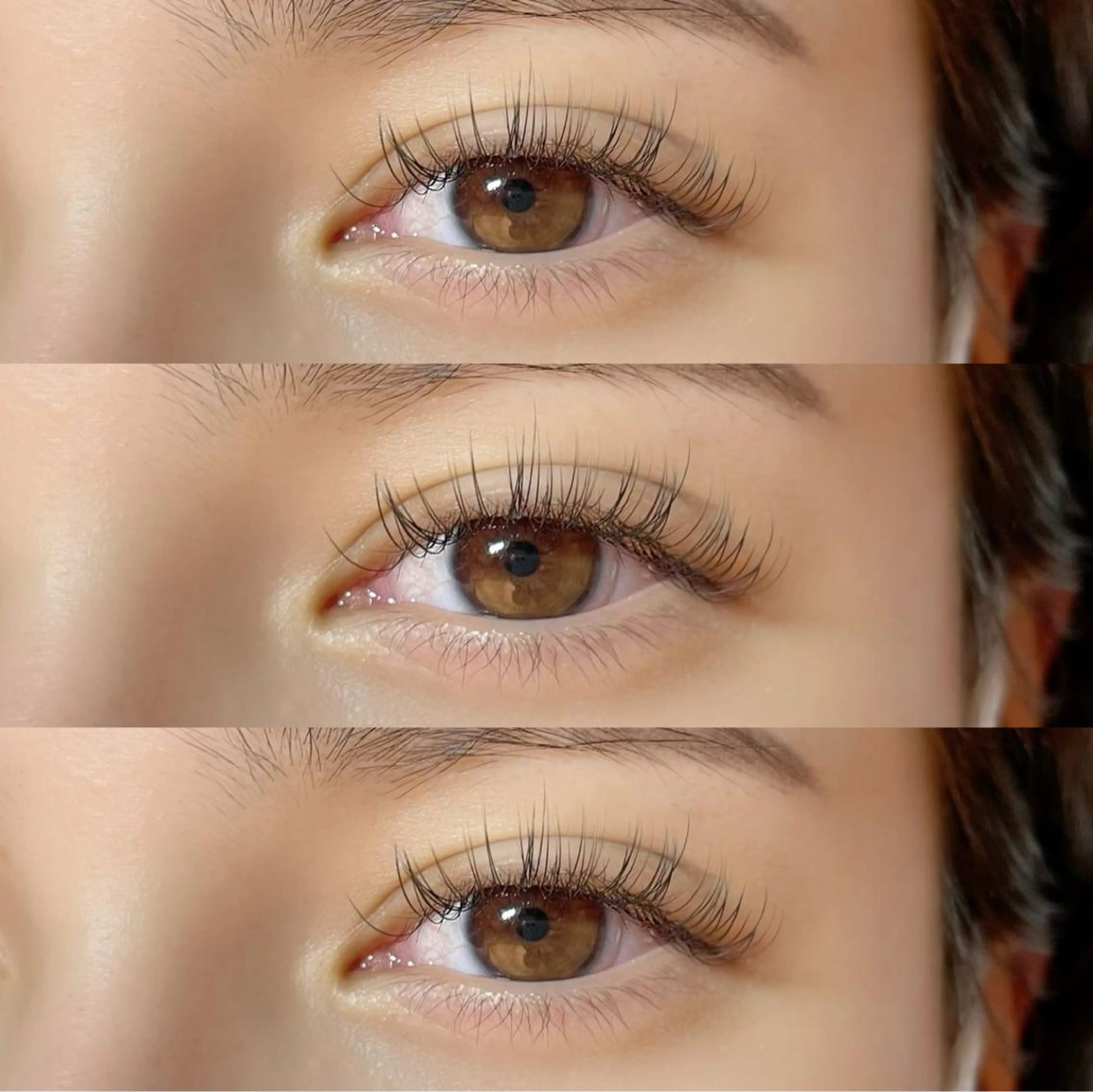 マツエク・マツパ アイブロウ Cカール フラットラッシュ ナチュラル 一重×まつ毛パーマ ボリュームラッシュ マツエク ★ FAXIA★のマツエク・マツパデザイン