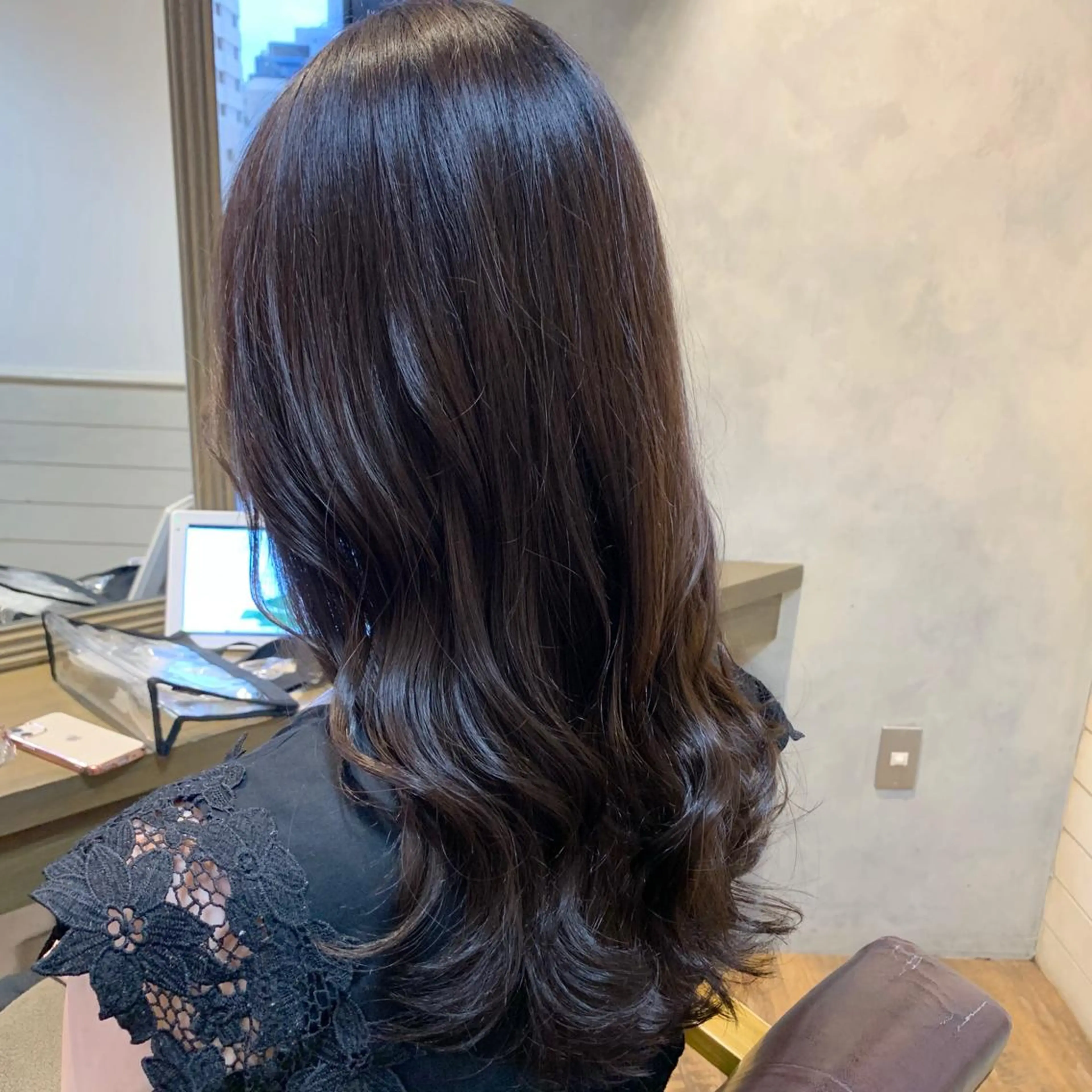 ロング カラー グレージュ ラベンダーカラー ✨️美髪矯正×似合わ せ艶カラー✨藤田透のヘアスタイル