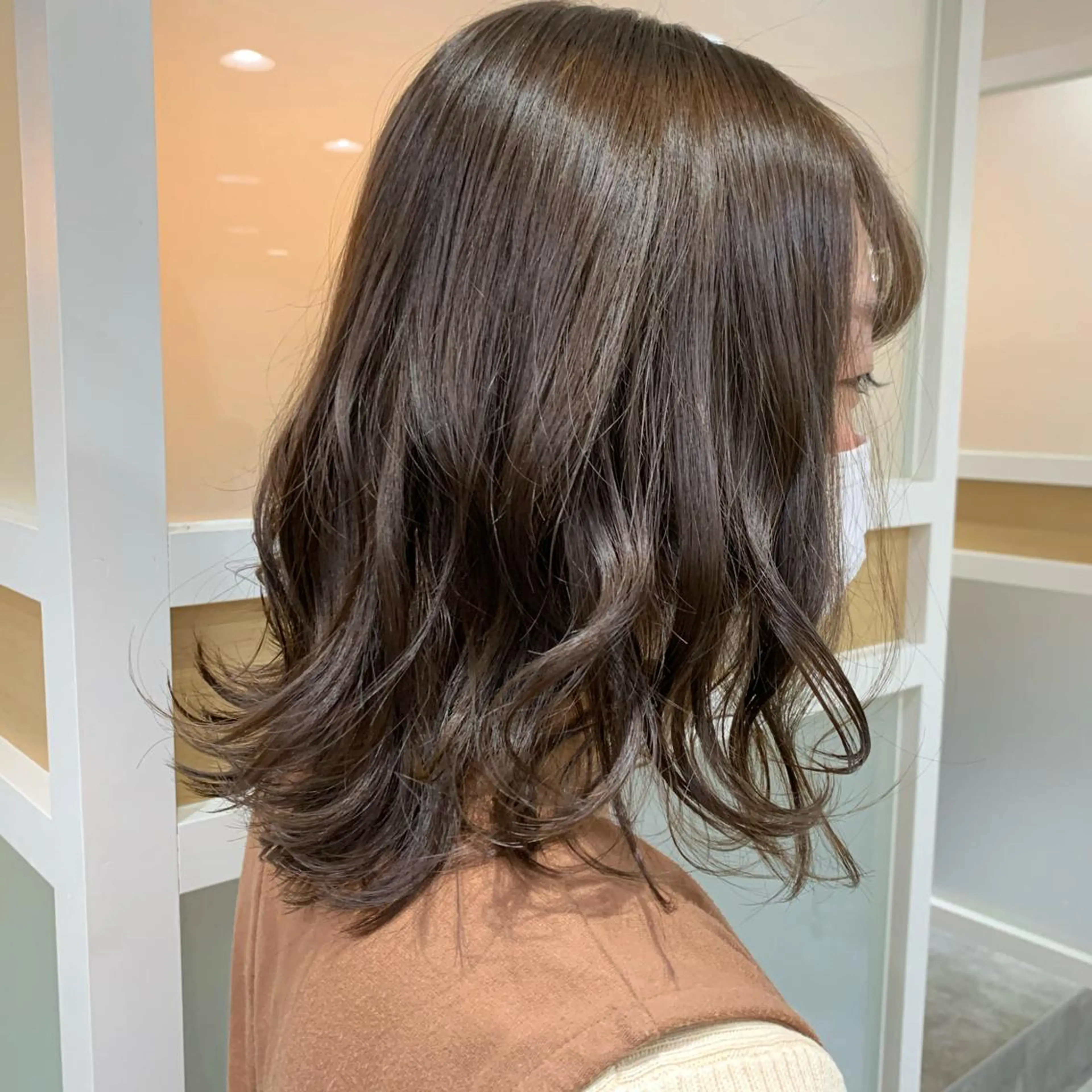 ミディアム カラー カット ヘアカラー トリートメント 髪質改善🩵艶髪 ストレート🩵山口のヘアスタイル