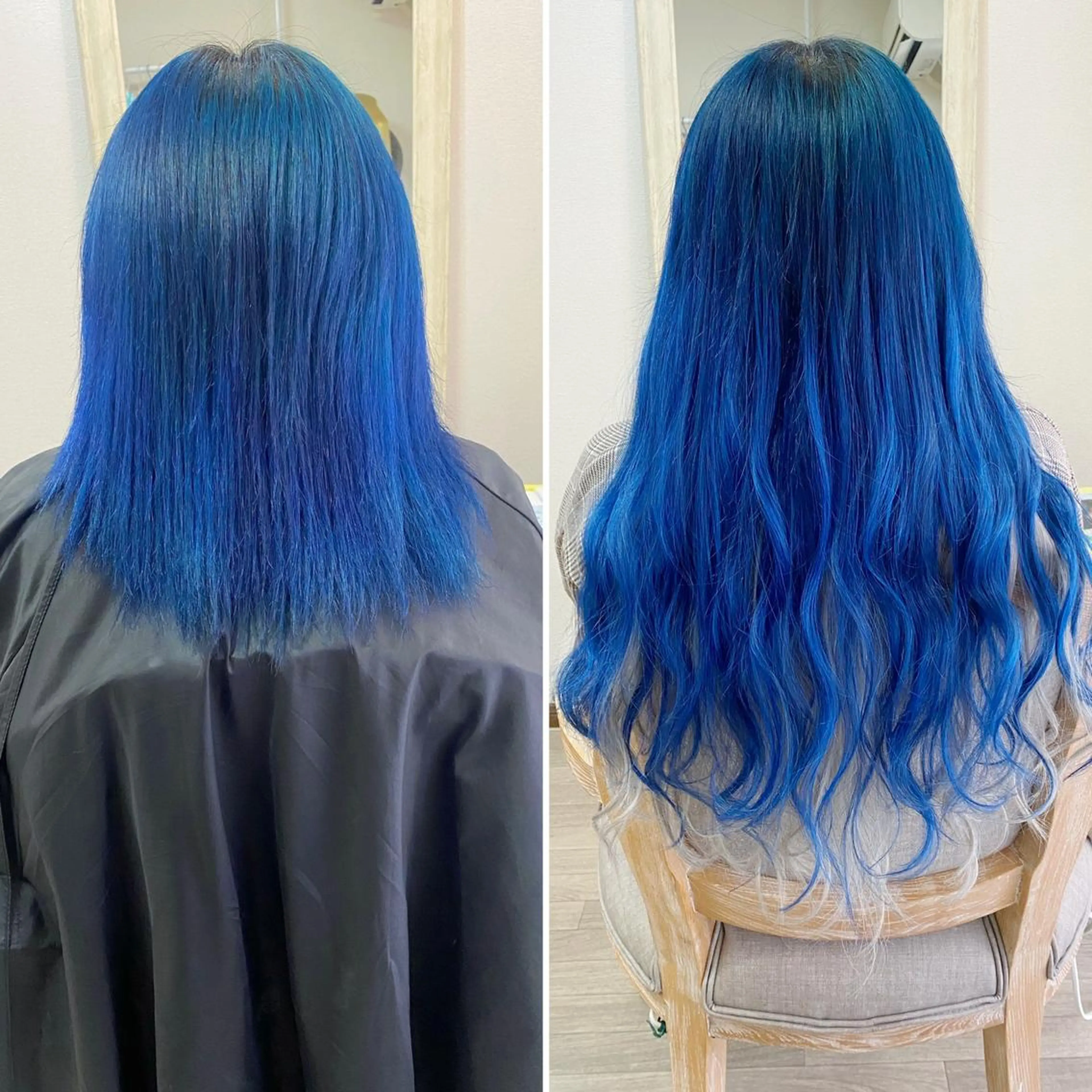 ロング カラー ブルーカラー エクステ ロング ヘアカラー エクステ 是枝 さくらのヘアスタイル