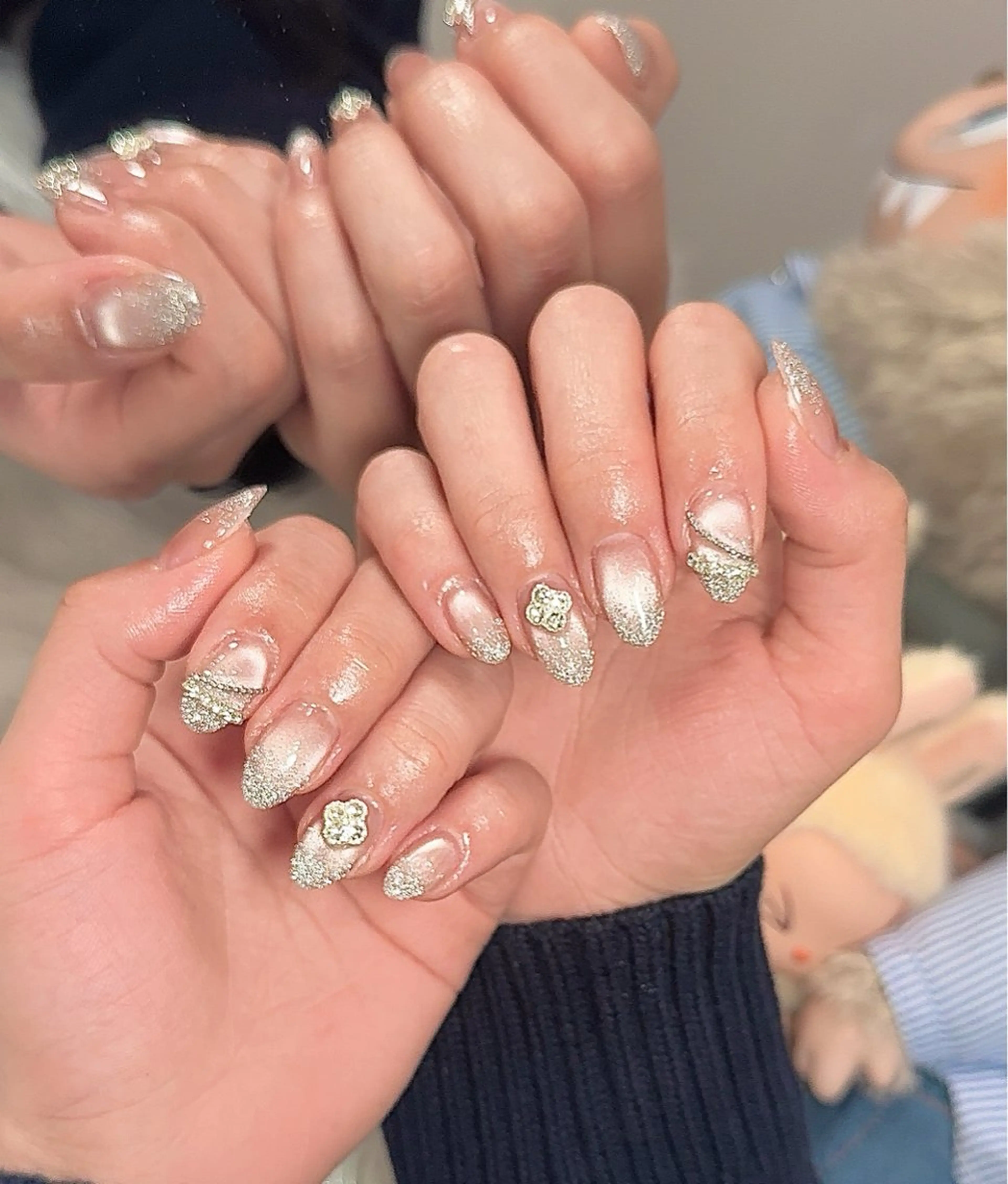 ネイル アートネイル フレンチネイル ジェルネイル キラキラネイル ニュアンスネイル Ryu Nail YukiChanのネイルデザイン