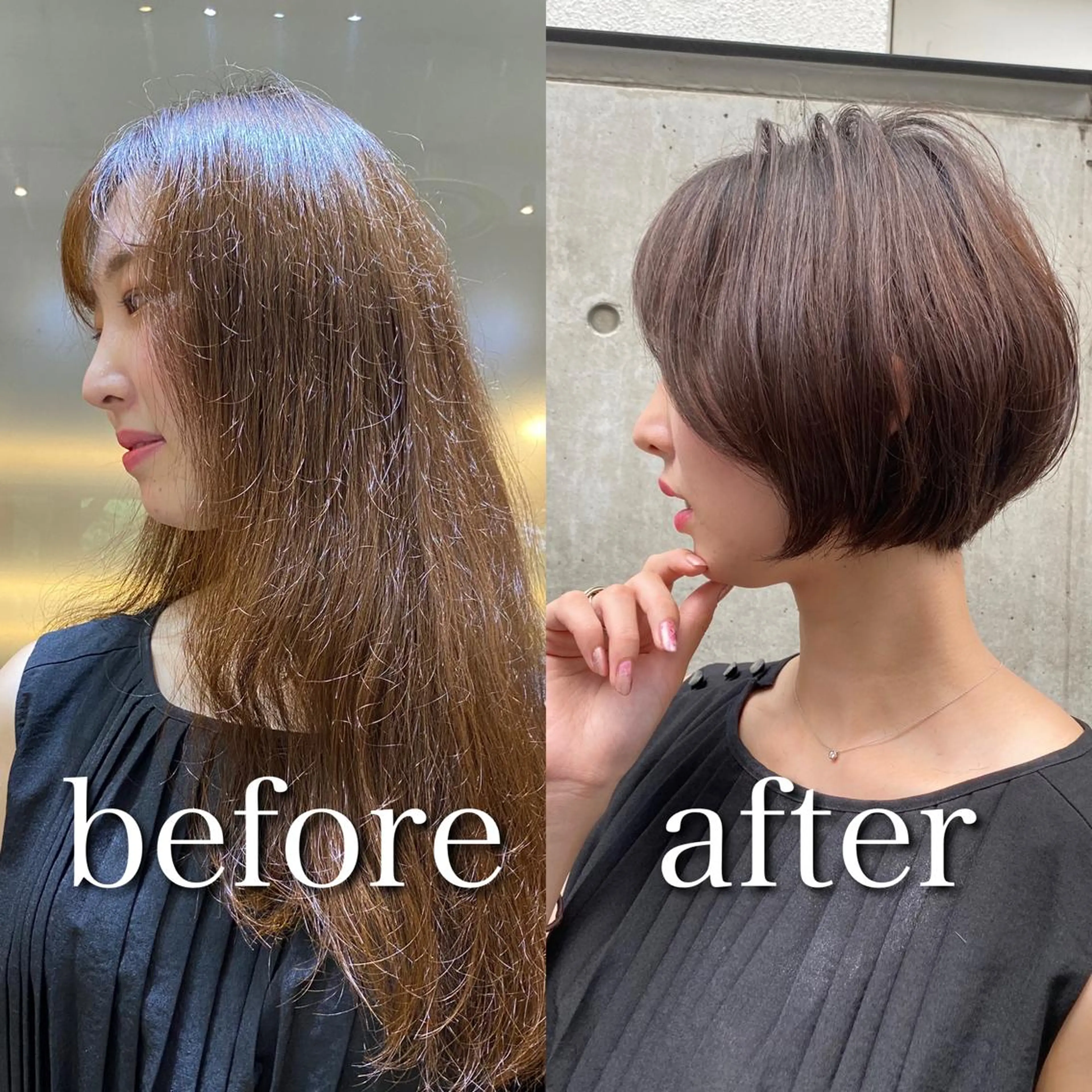 ショート カラー 切りっぱなしボブ ショートボブ ボブ ショートヘア カット ヘアカラー トリートメント ❣️レイヤーカット ❣️渡部晃輝のヘアスタイル