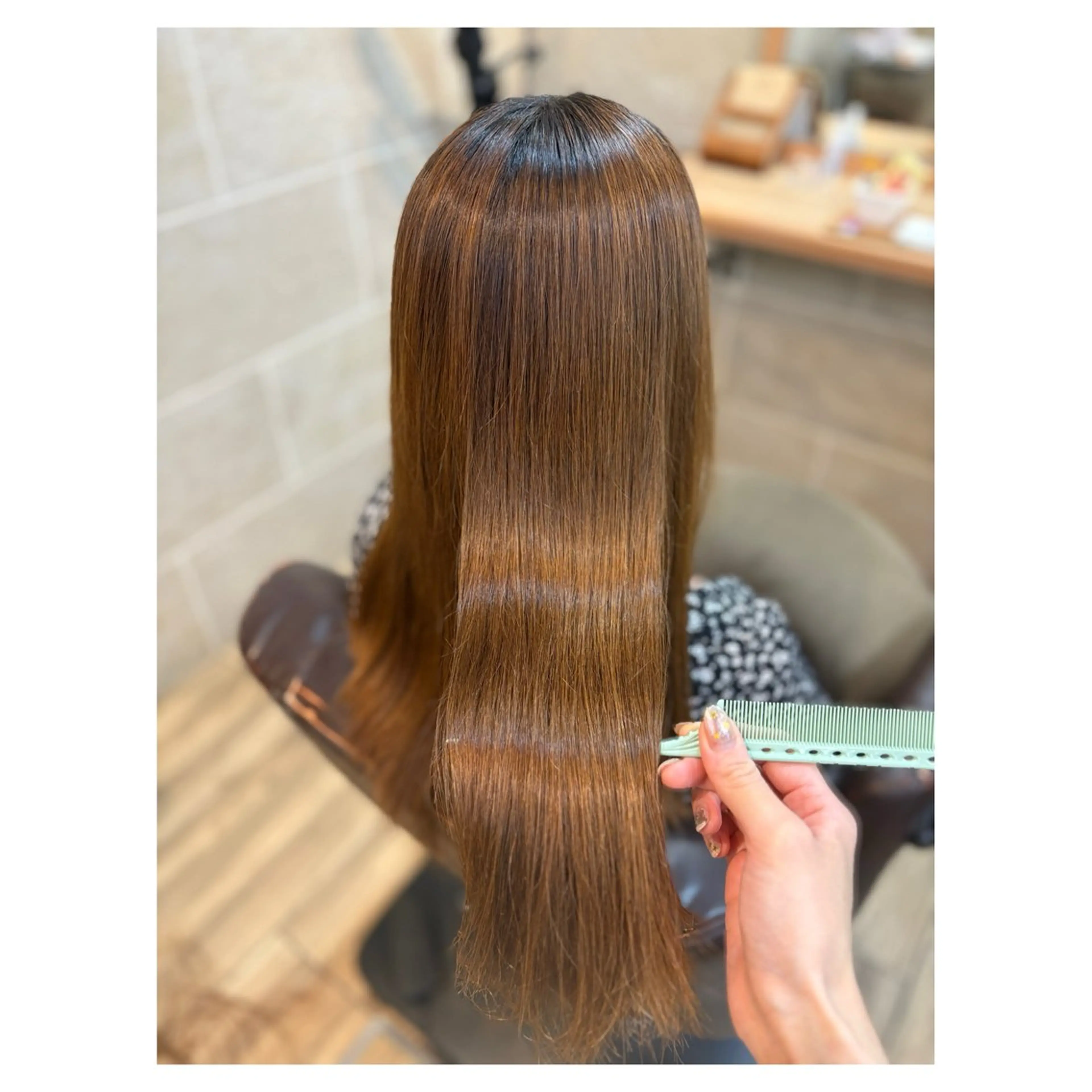 ロング 縮毛矯正 トリートメント 縮毛矯正 亀田 実花のヘアスタイル