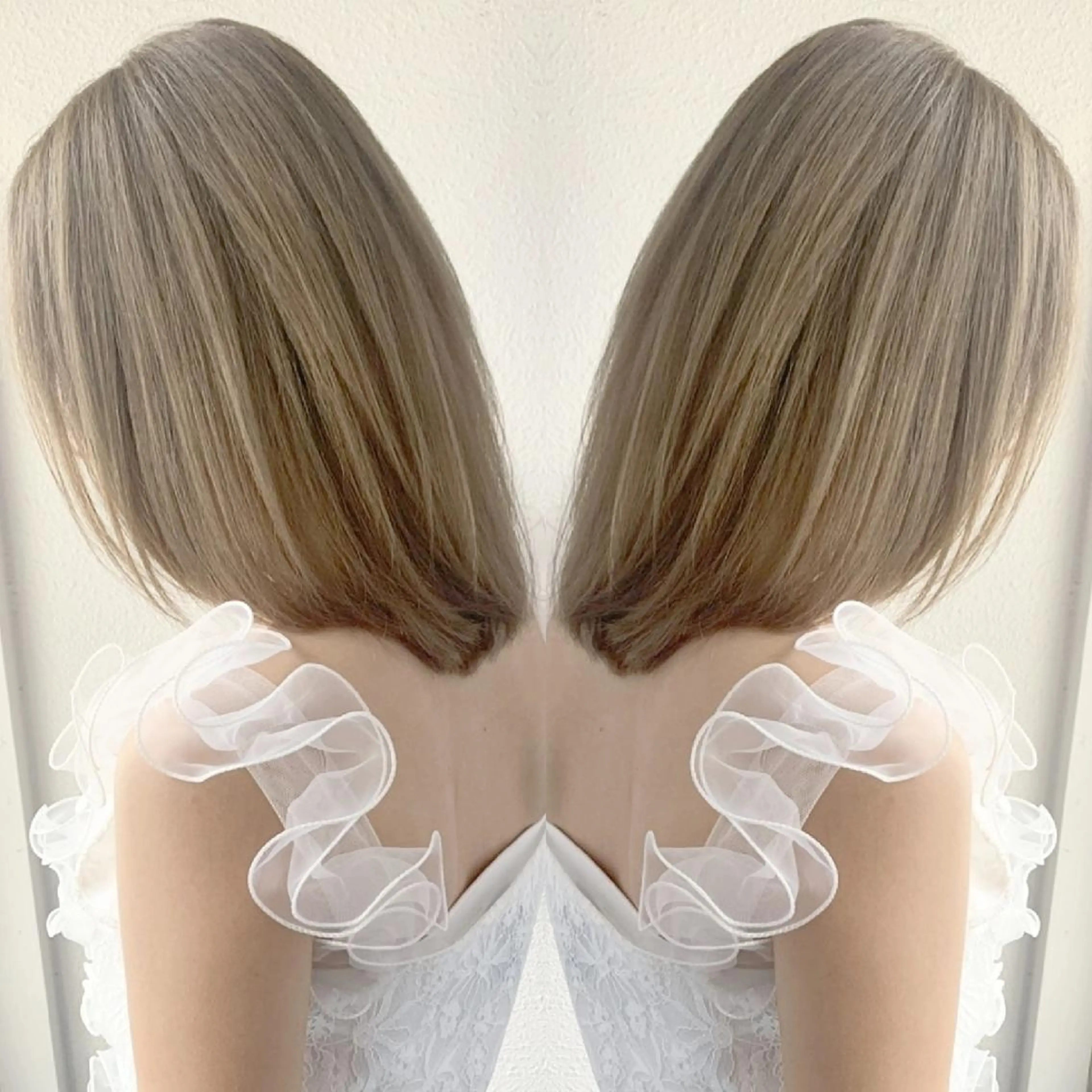 ミディアム カラー カット ヘアカラー 竹内啓太 ボブのヘアスタイル