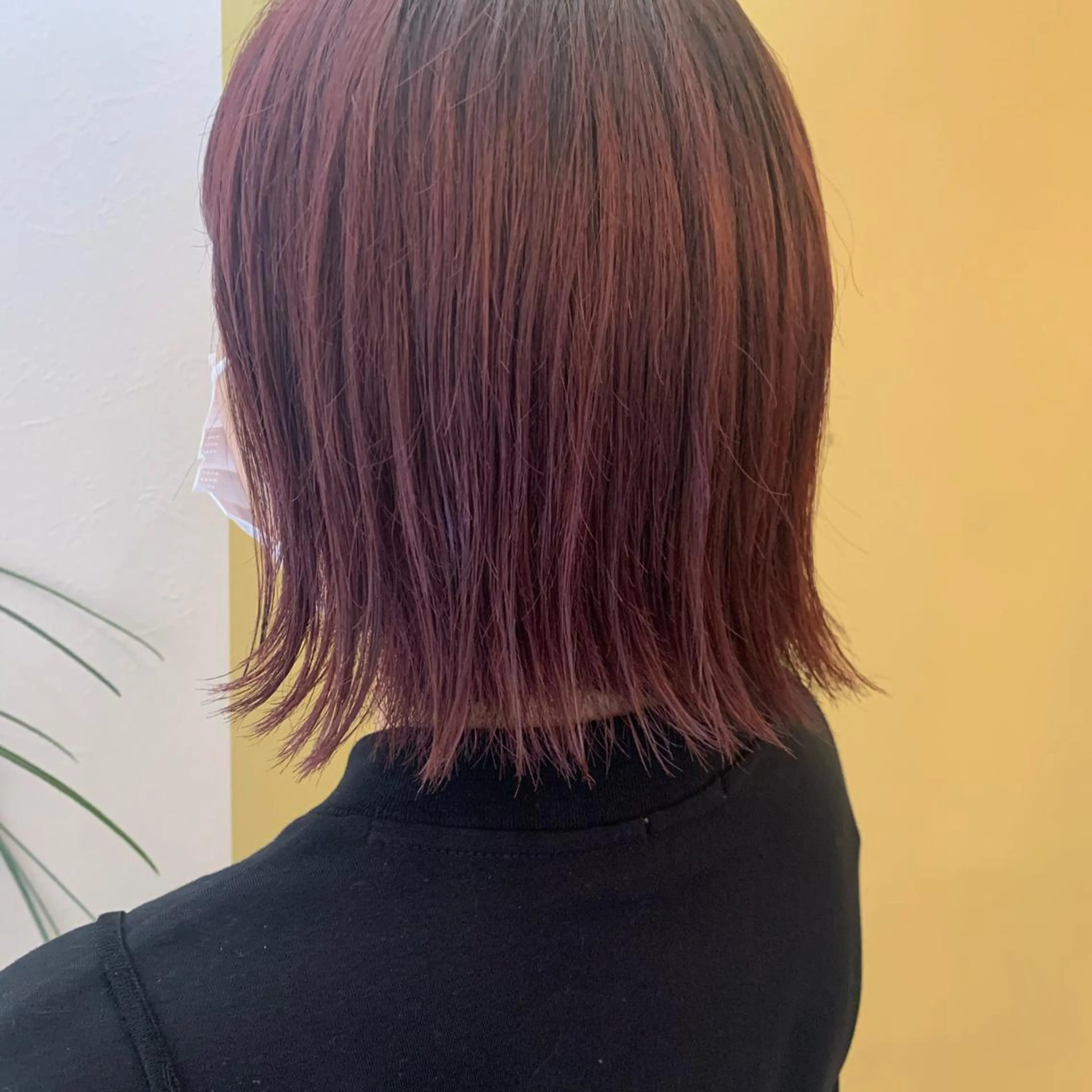 ミディアム カラー ブリーチ レッドカラー カット ヘアカラー トリートメント hub hair レイヤー/透明感のヘアスタイル