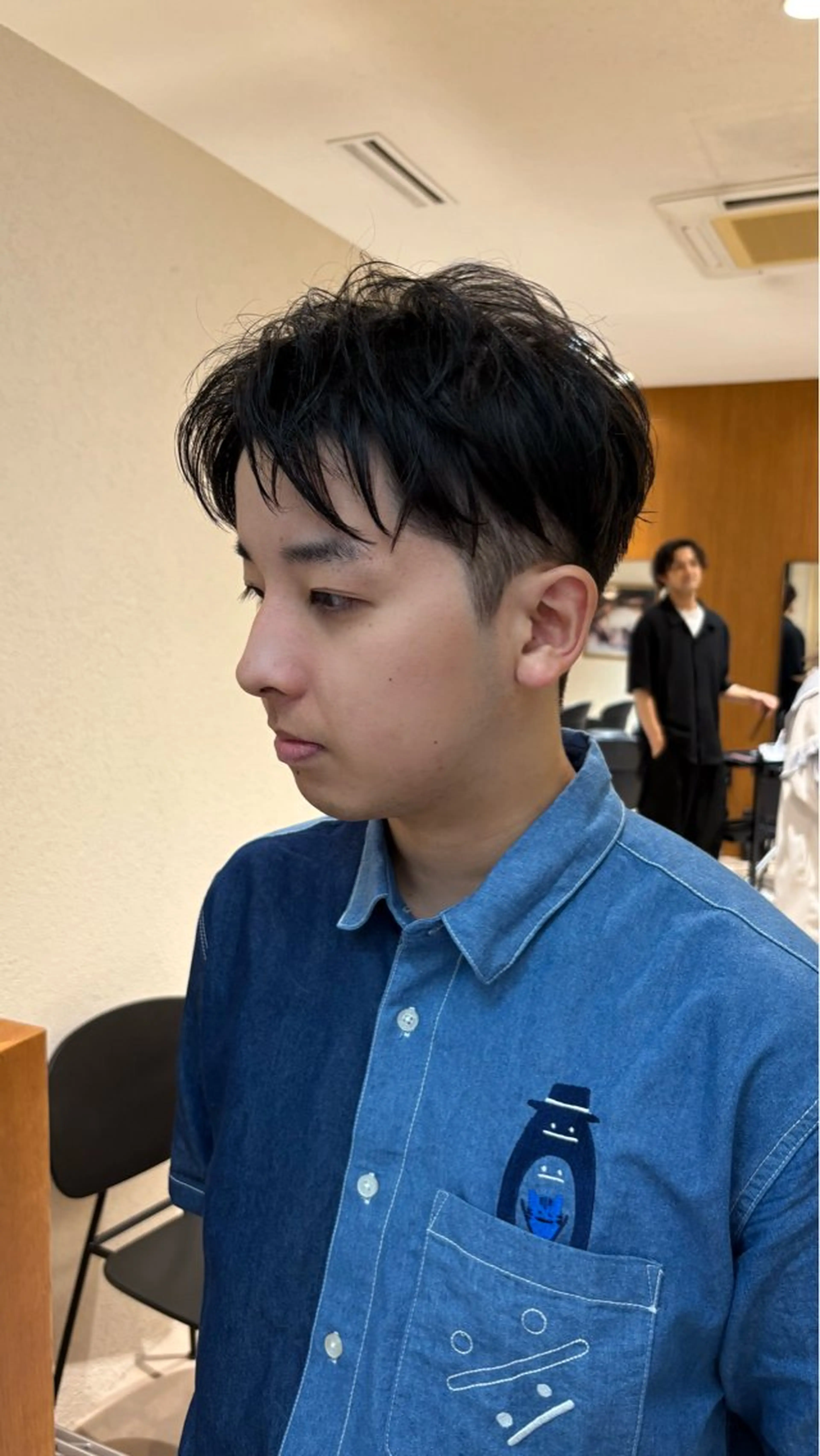 ショート メンズ 《センターパート / perm》ナミのヘアスタイル