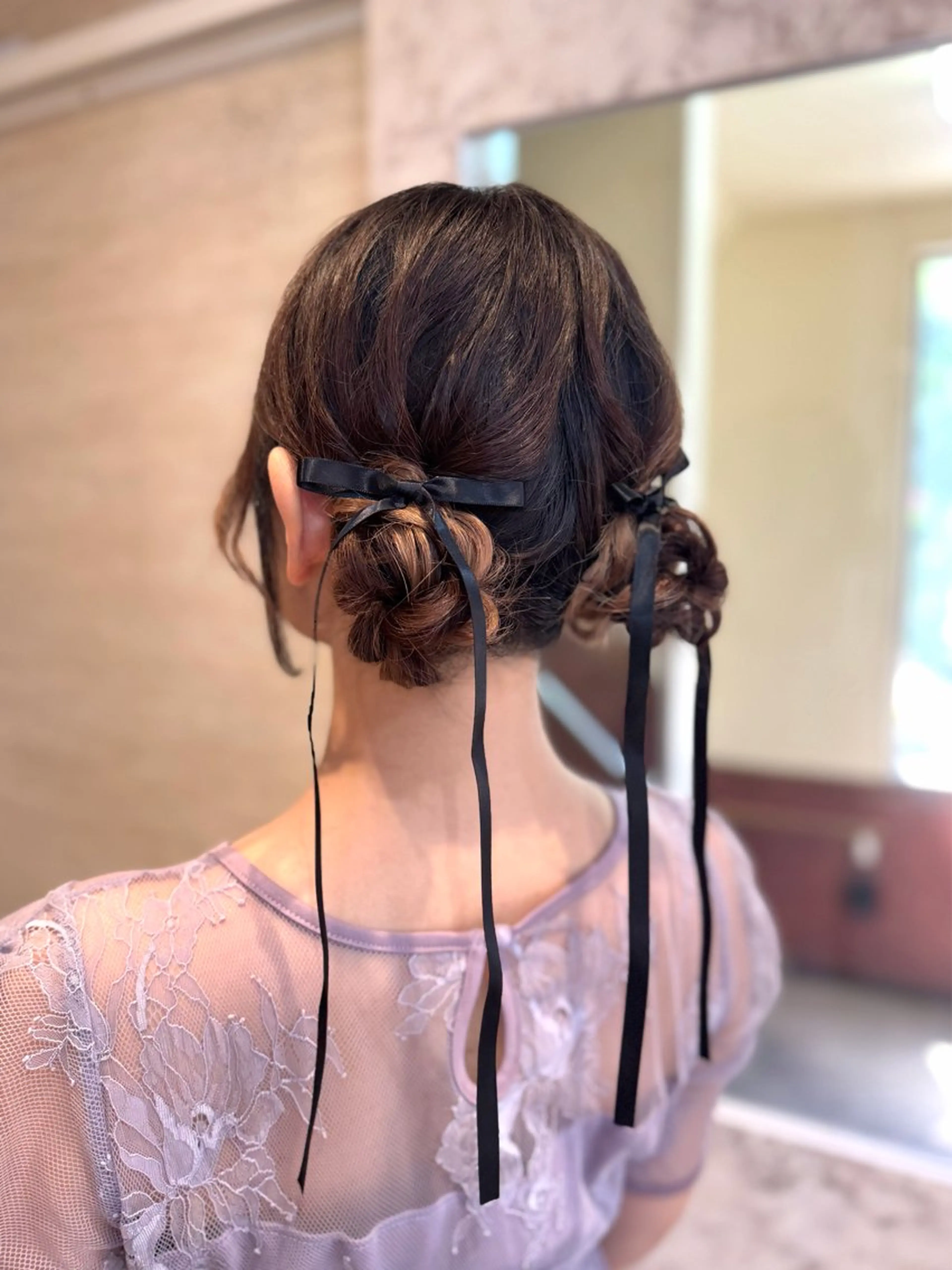 セミロング ヘアアレンジ ヘアセット 🩶鈴木茉奈🩶艶髪 /透明感/暖色カラーのヘアスタイル