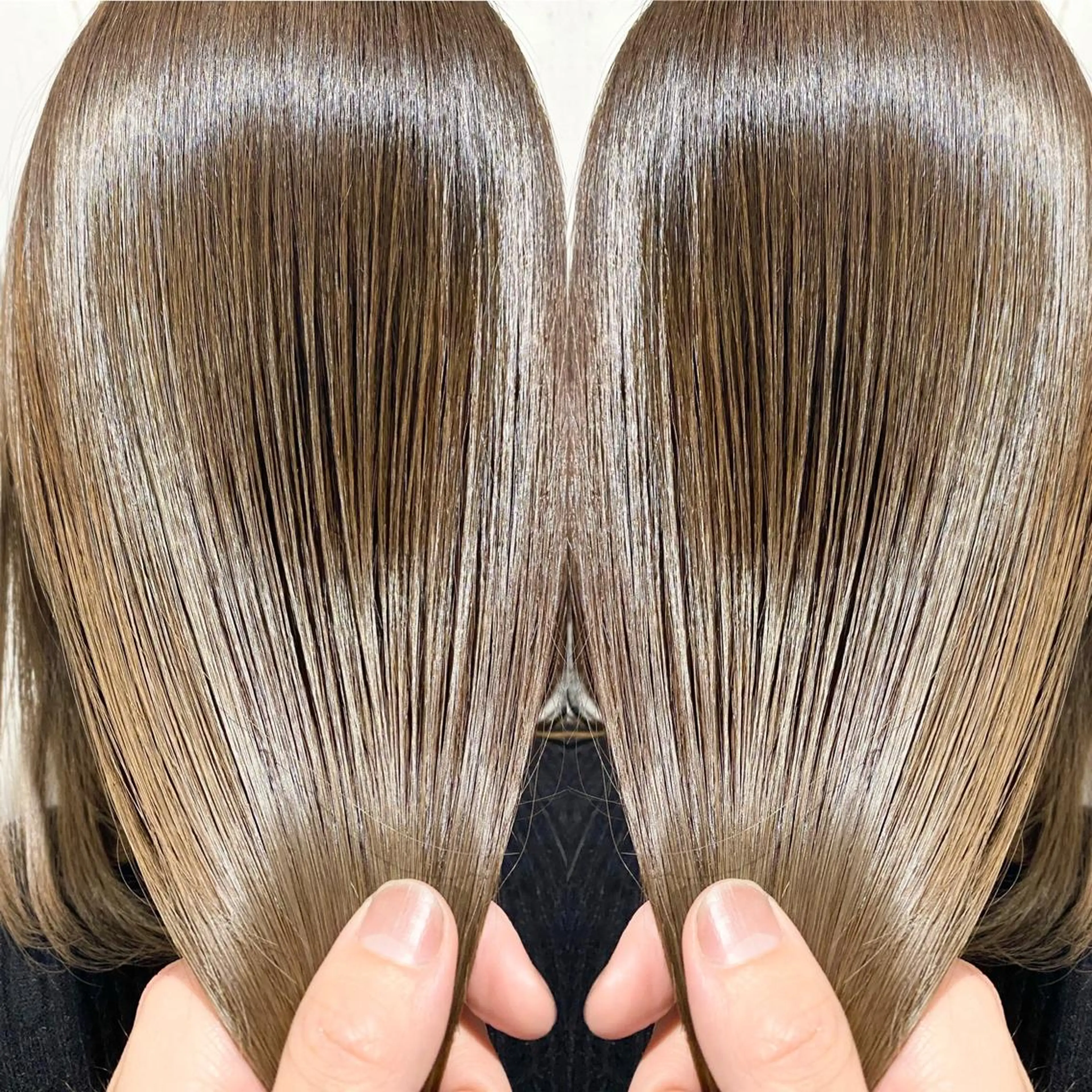 セミロング カラー パーマ ヘアアレンジ アッシュ バレイヤージュ ベージュカラー ブリーチ 透明感カラー 👑指名率No.1 👑坂口飛翔のヘアスタイル