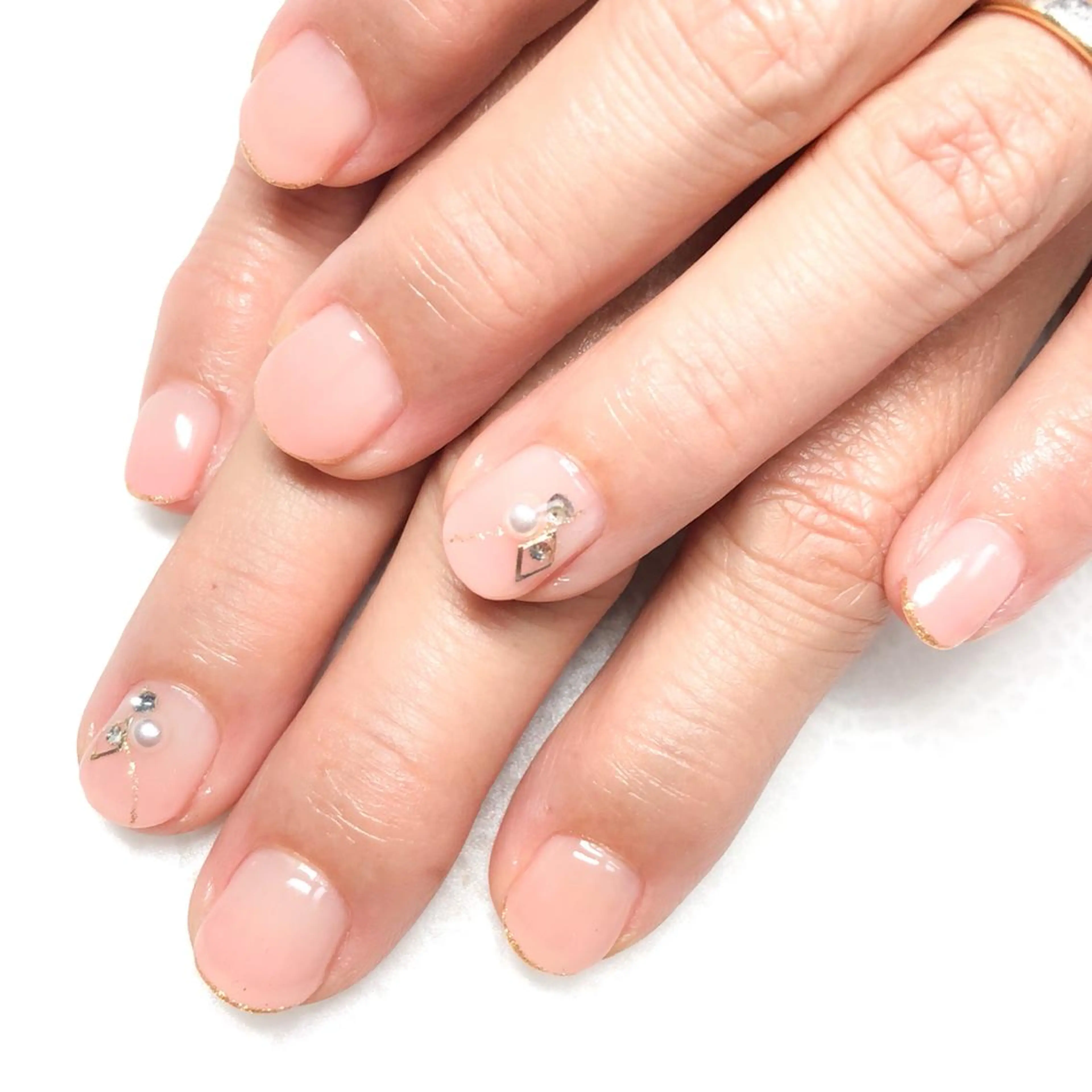 ネイル アートネイル ラメ(グリッター) オフィスネイル ワンカラーネイル ストーンネイル Kao hana-nailのネイルデザイン