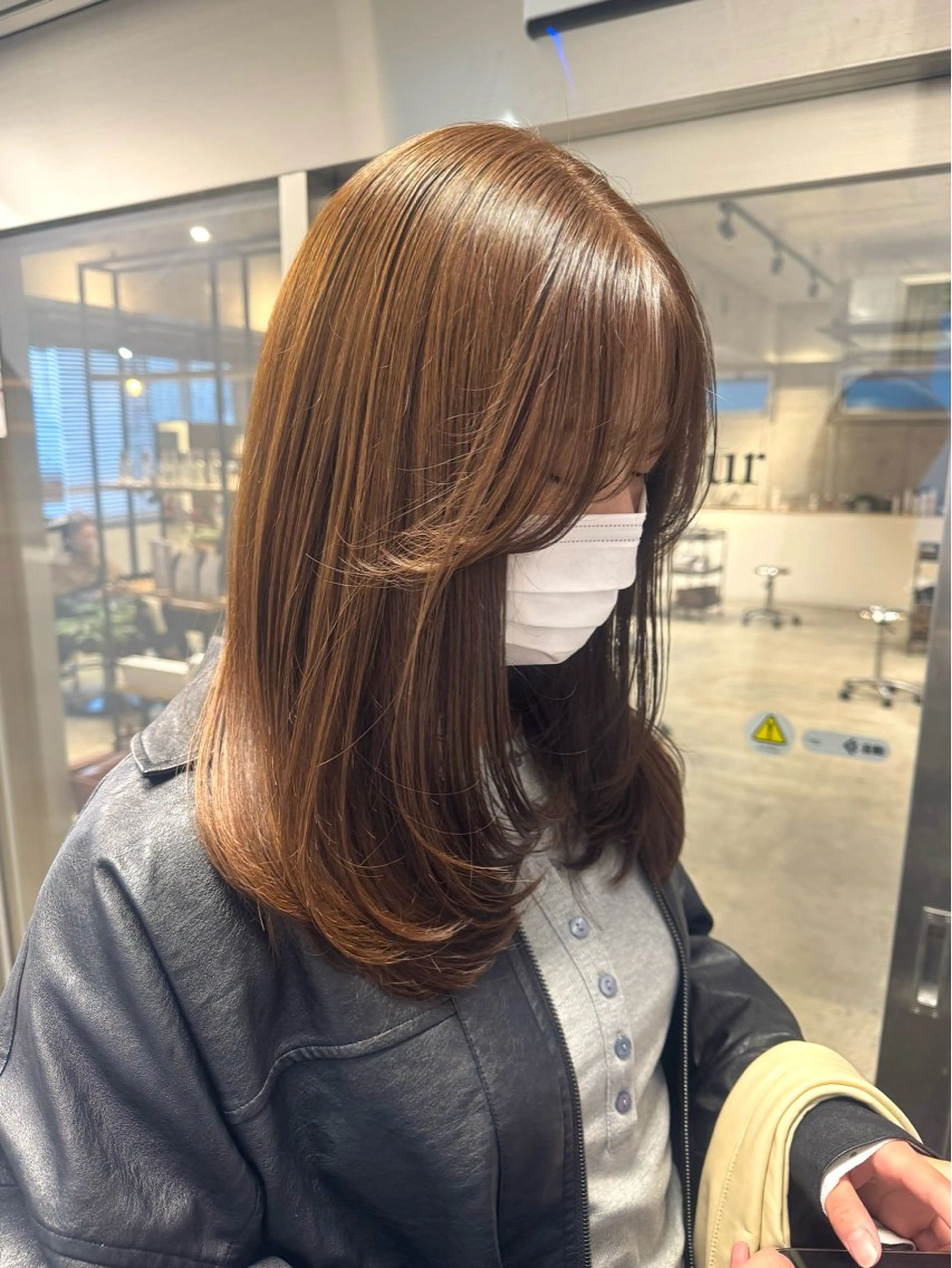 セミロング カラー ヘアアレンジ 透明感カラー レイヤーカット カット ヘアカラー トリートメント ヘッドスパ 顔まわり/艶カラー/ 🤎himari🤎のヘアスタイル
