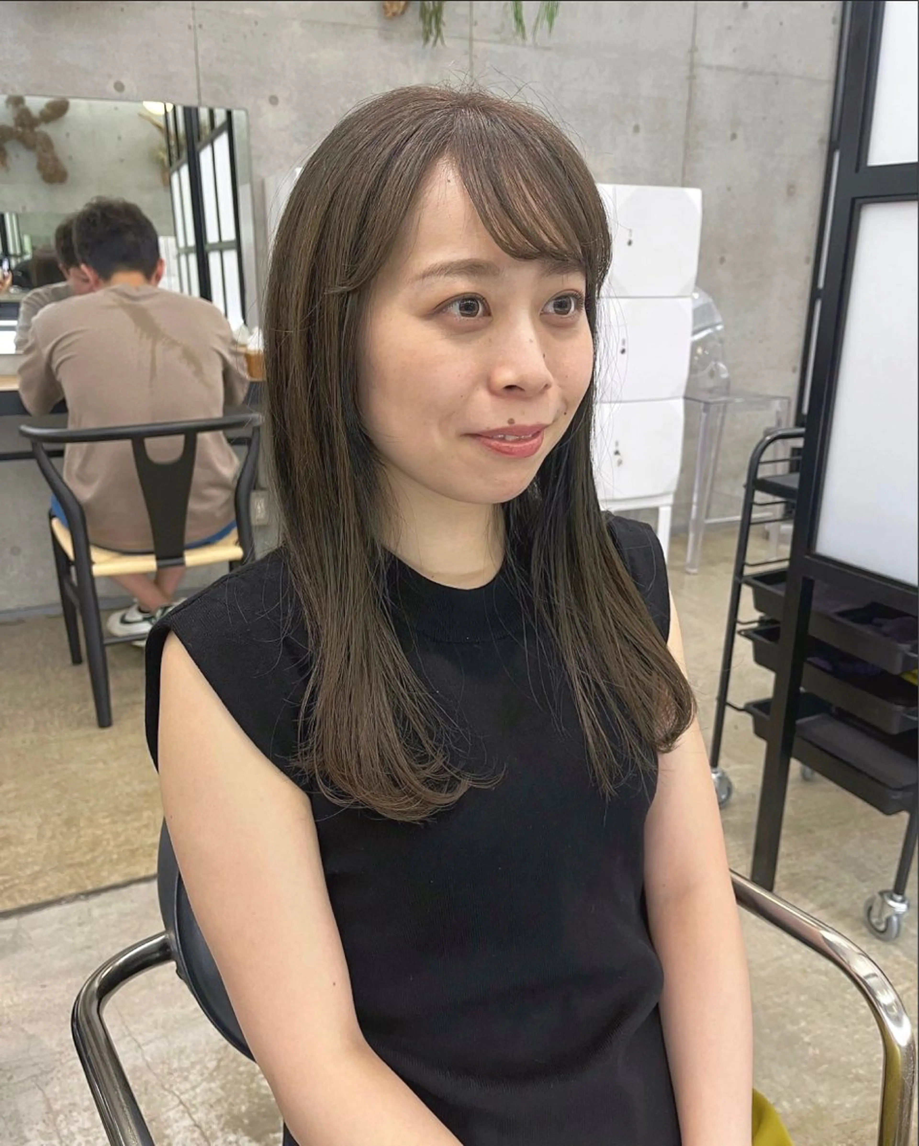 セミロング カラー ベージュカラー オリーブベージュ 暖色カラー/ピンク カラー/HARUKAのヘアスタイル