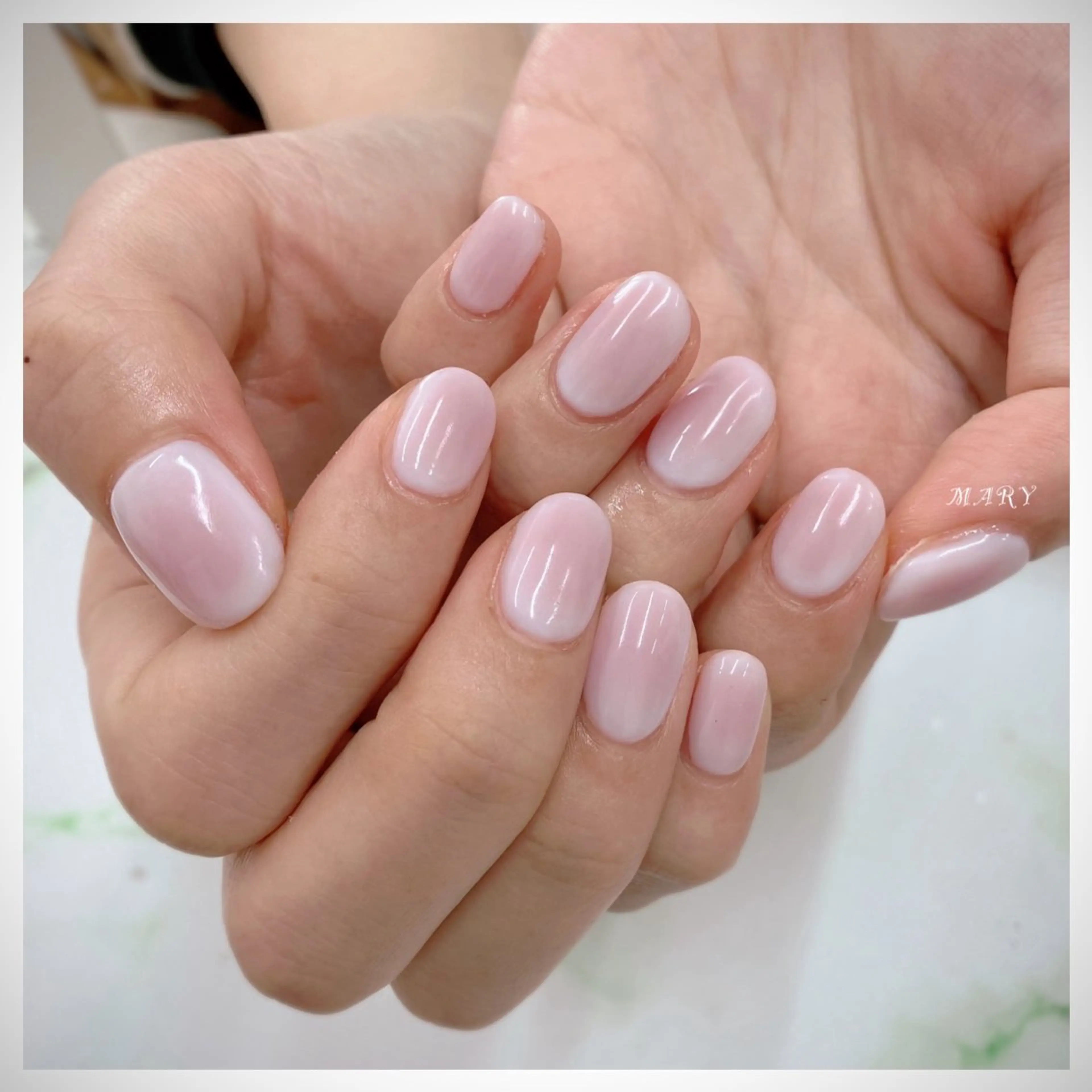 ネイル チークネイル ニュアンスネイル ピンク パープル 春ネイル ハンドネイル Mary nail所属・Mary nail .narumiのネイルデザイン