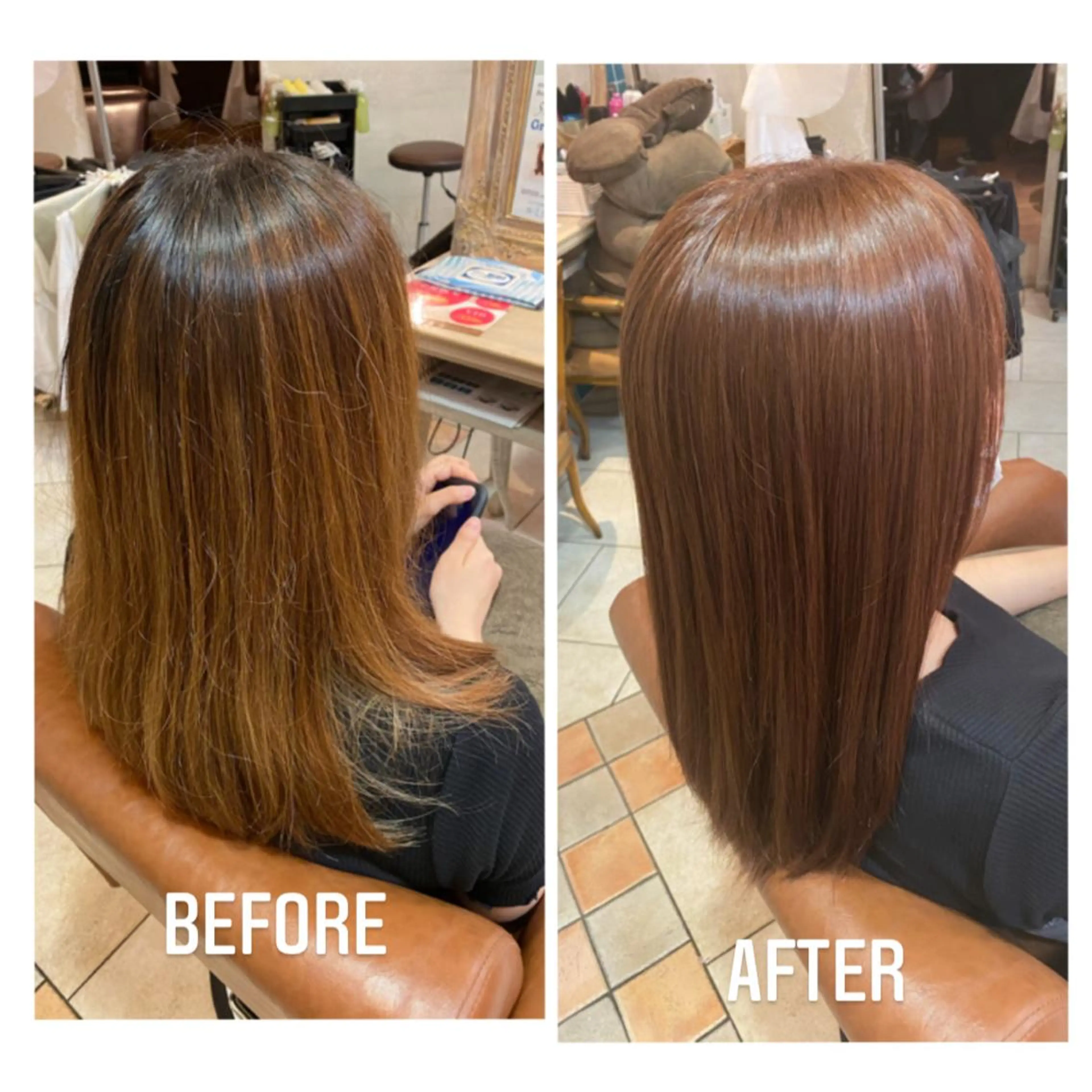 ロング カラー ベージュカラー ピンクカラー ピンクベージュ 井上 日菜乃のヘアスタイル