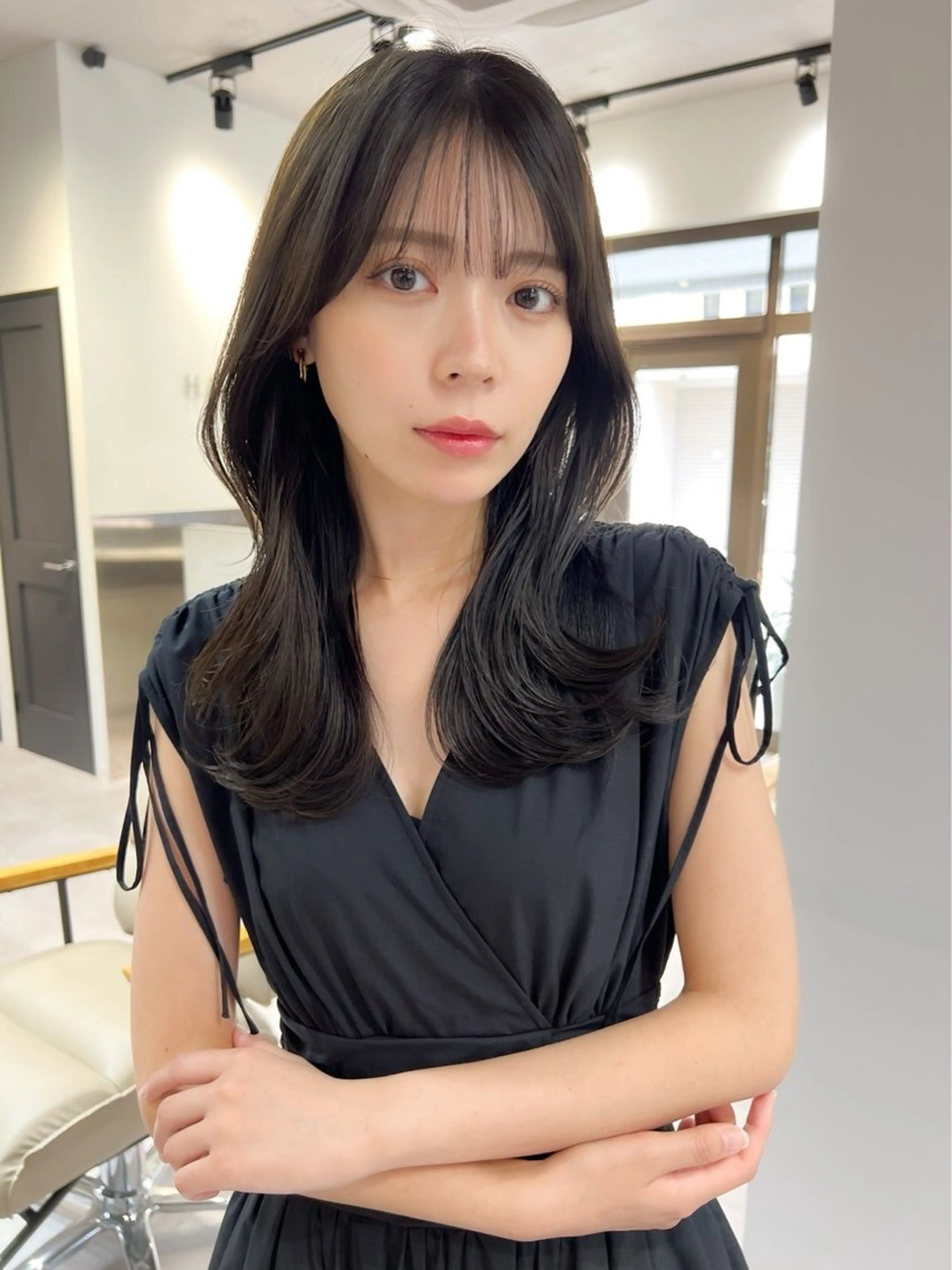 セミロング カラー ヘアアレンジ 透明感カラー 似合わせカット 立川🤍韓国ヘア/ レイヤー🇰🇷🖤のヘアスタイル