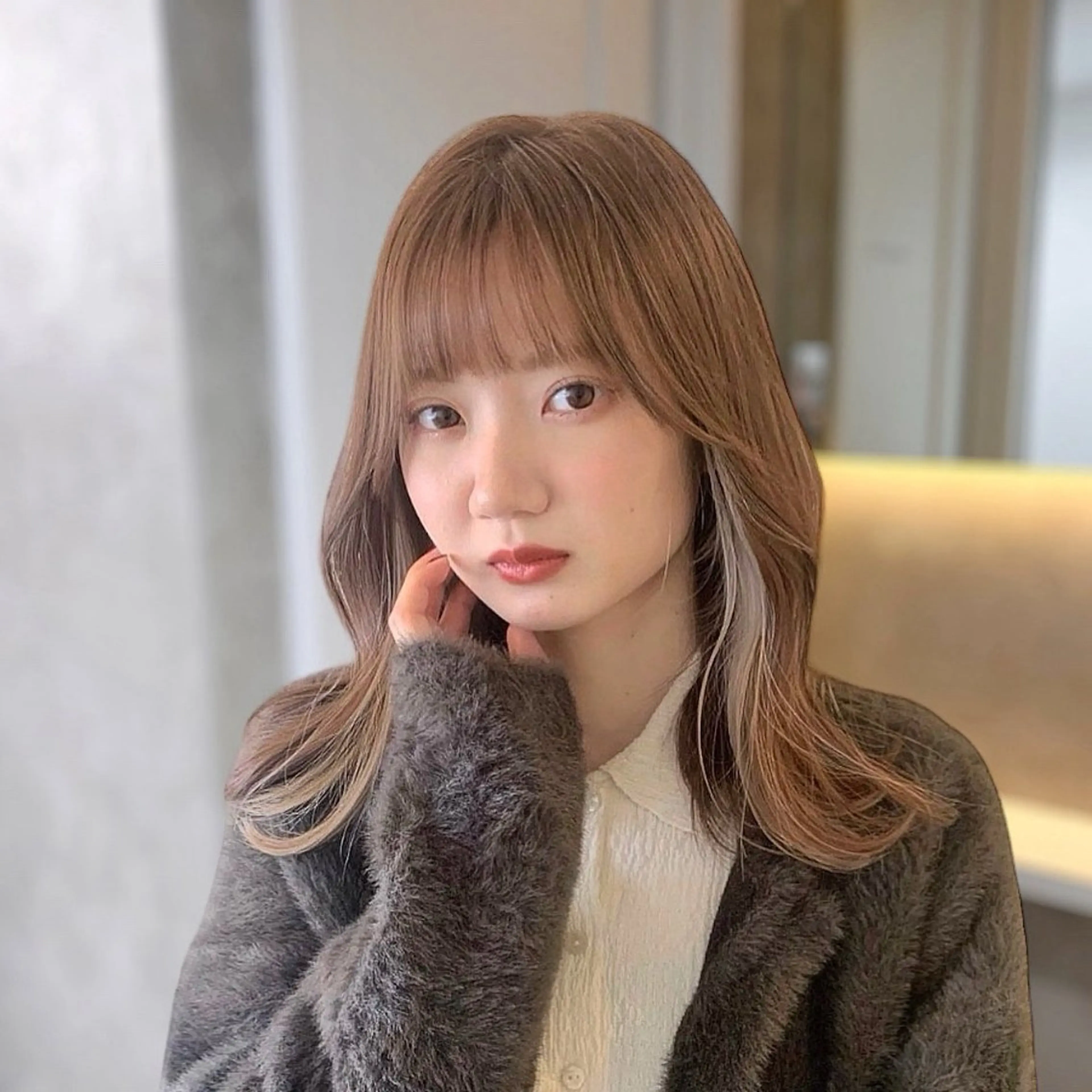 セミロング カラー 鈴木 悠大のヘアスタイル