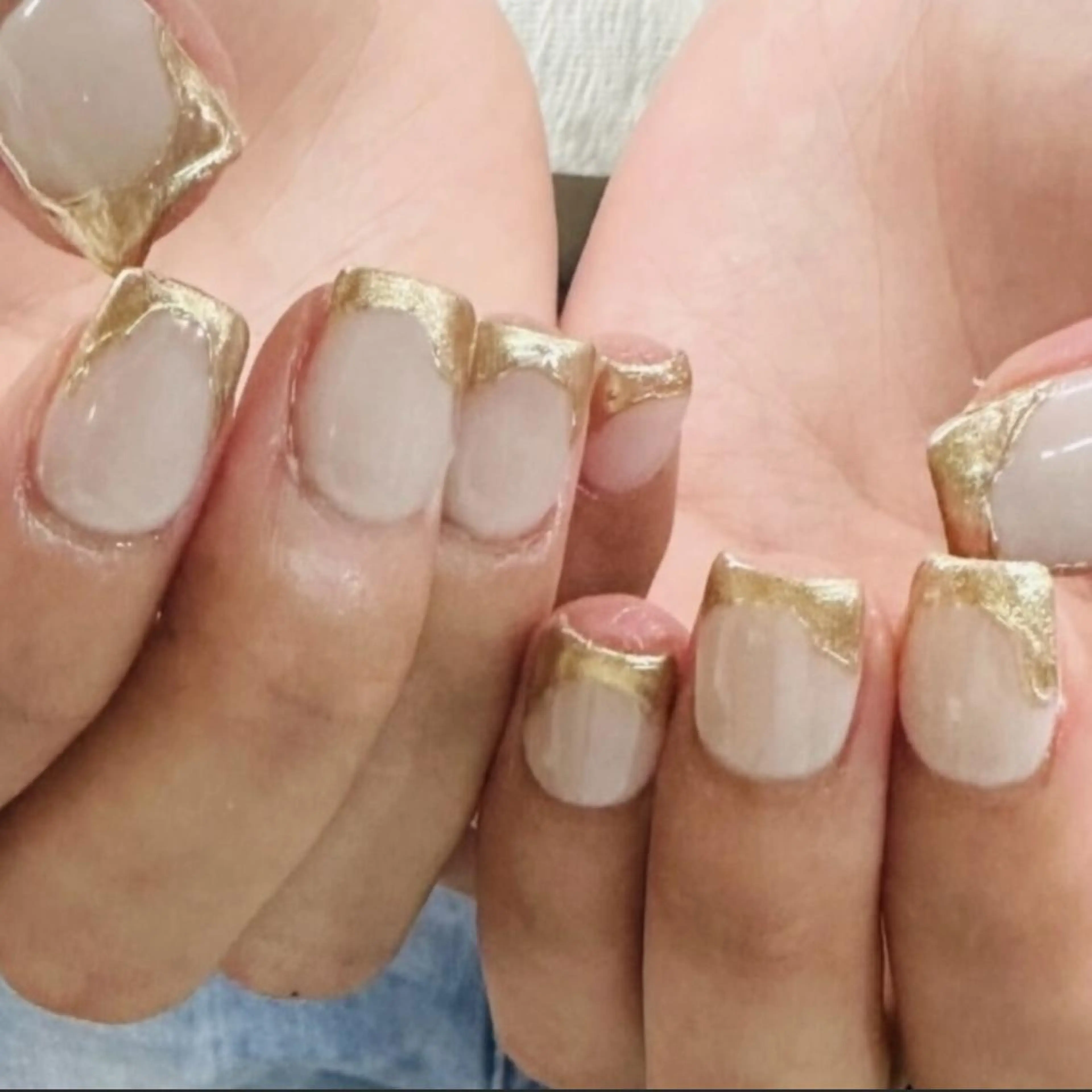 ネイル フレンチネイル ジェルネイル 韓国ネイル ニュアンスネイル ワンホンネイル nailstudio eviz新宿店のネイルデザイン