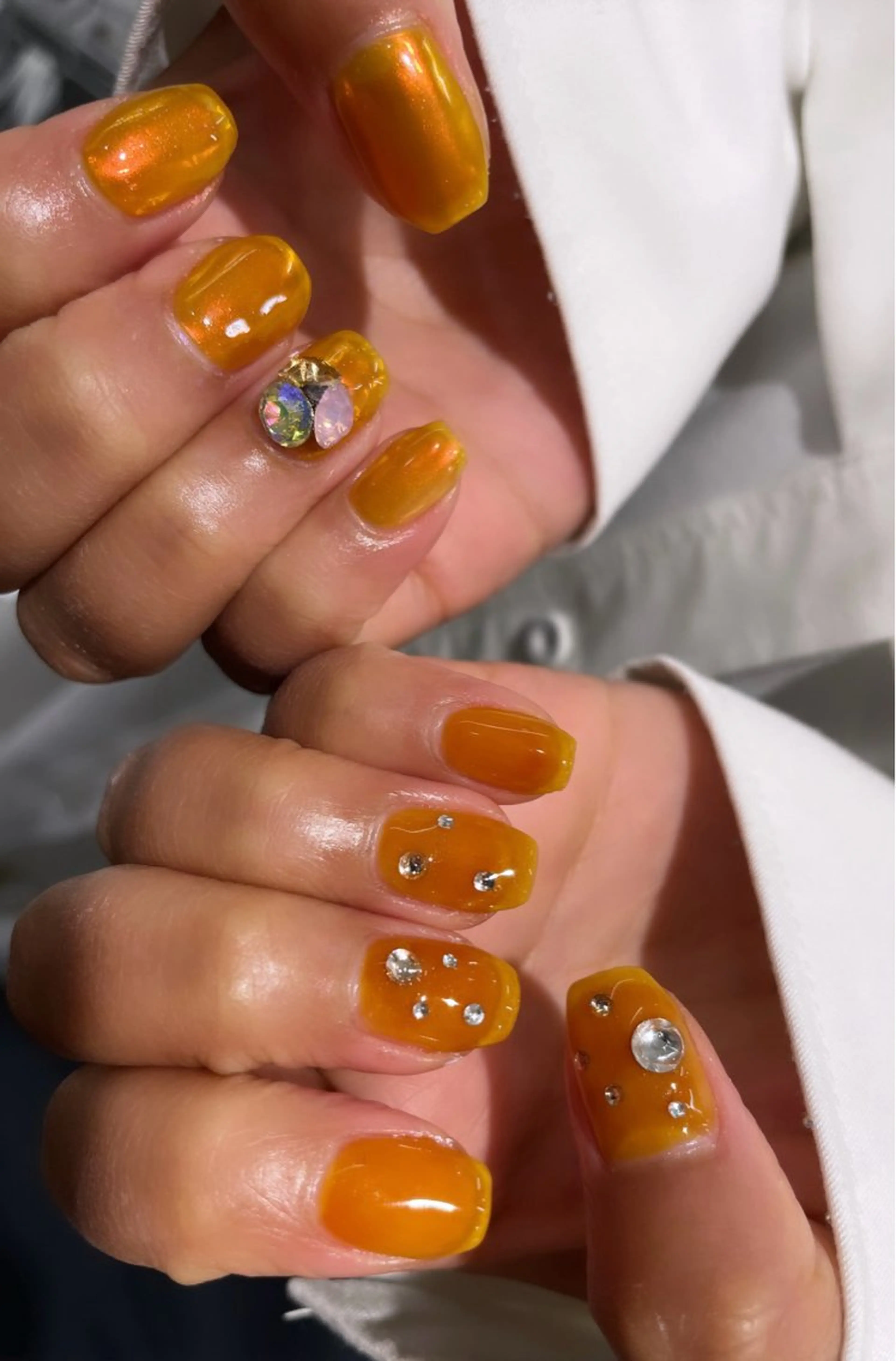 ネイル ミラーネイル ストーンネイル nail𓂃🫧‪ Yuinaのネイルデザイン