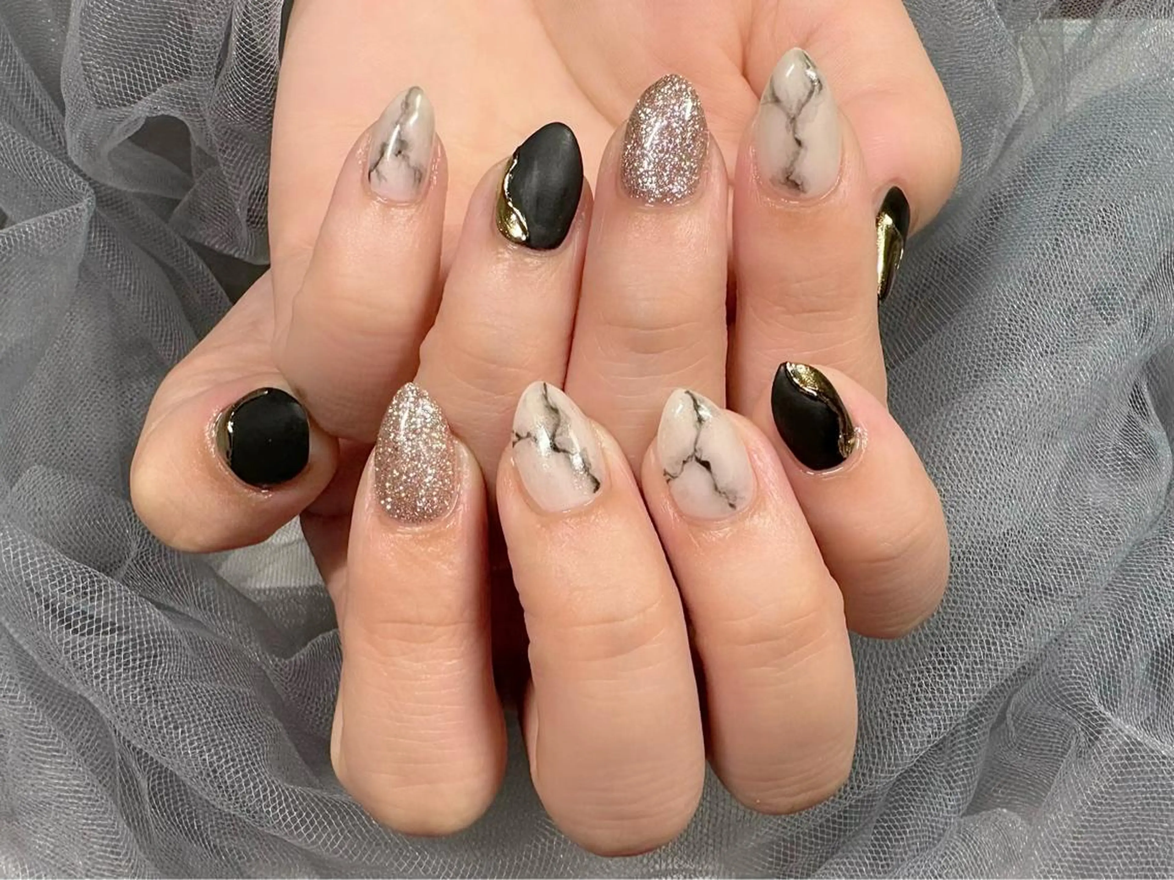 ネイル 大理石ネイル(マーブル) ハンドネイル Nail Salon KURELLYのネイルデザイン