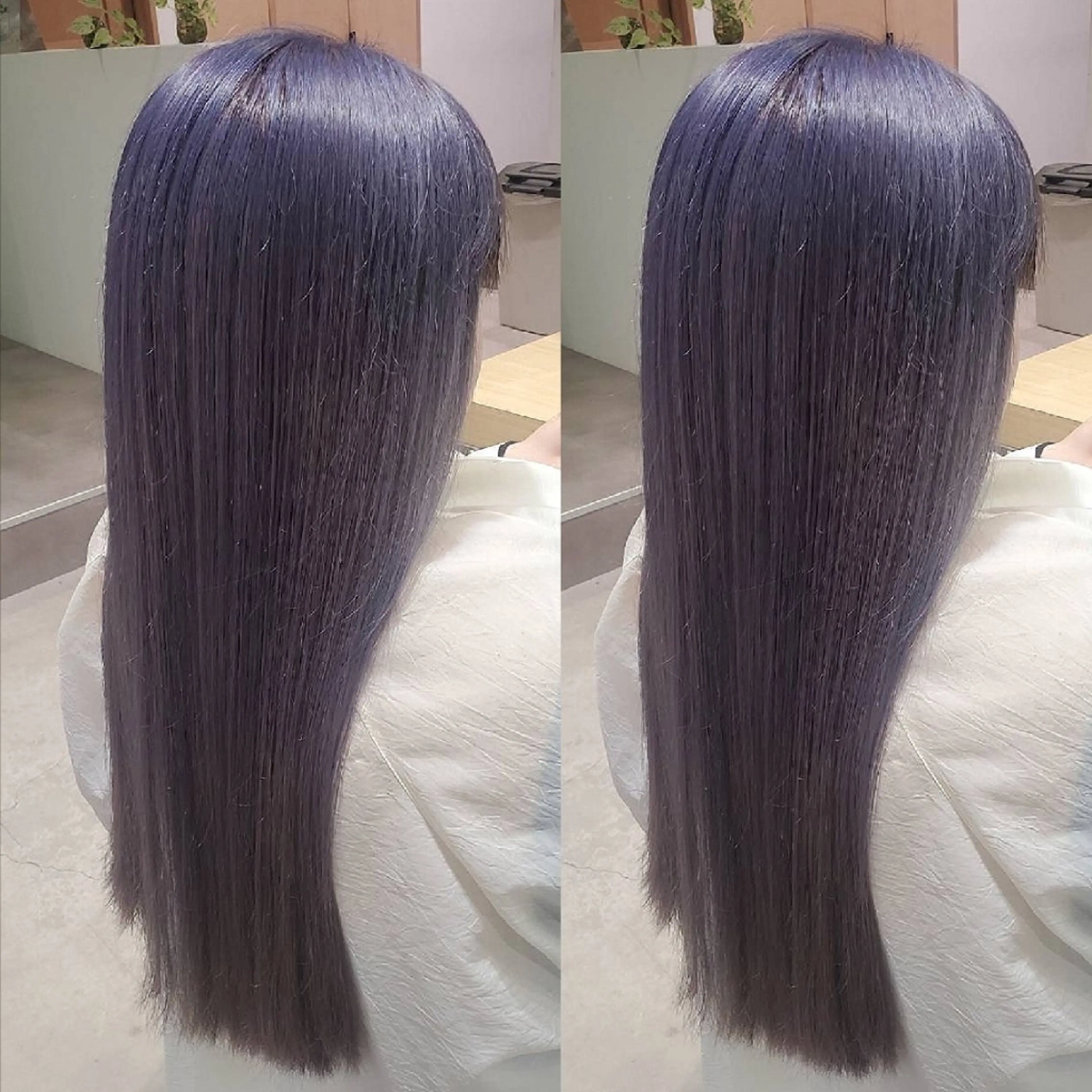 ロング カラー ブリーチ ブルーカラー パープルカラー あさみ ／スパ・ケアニストのヘアスタイル