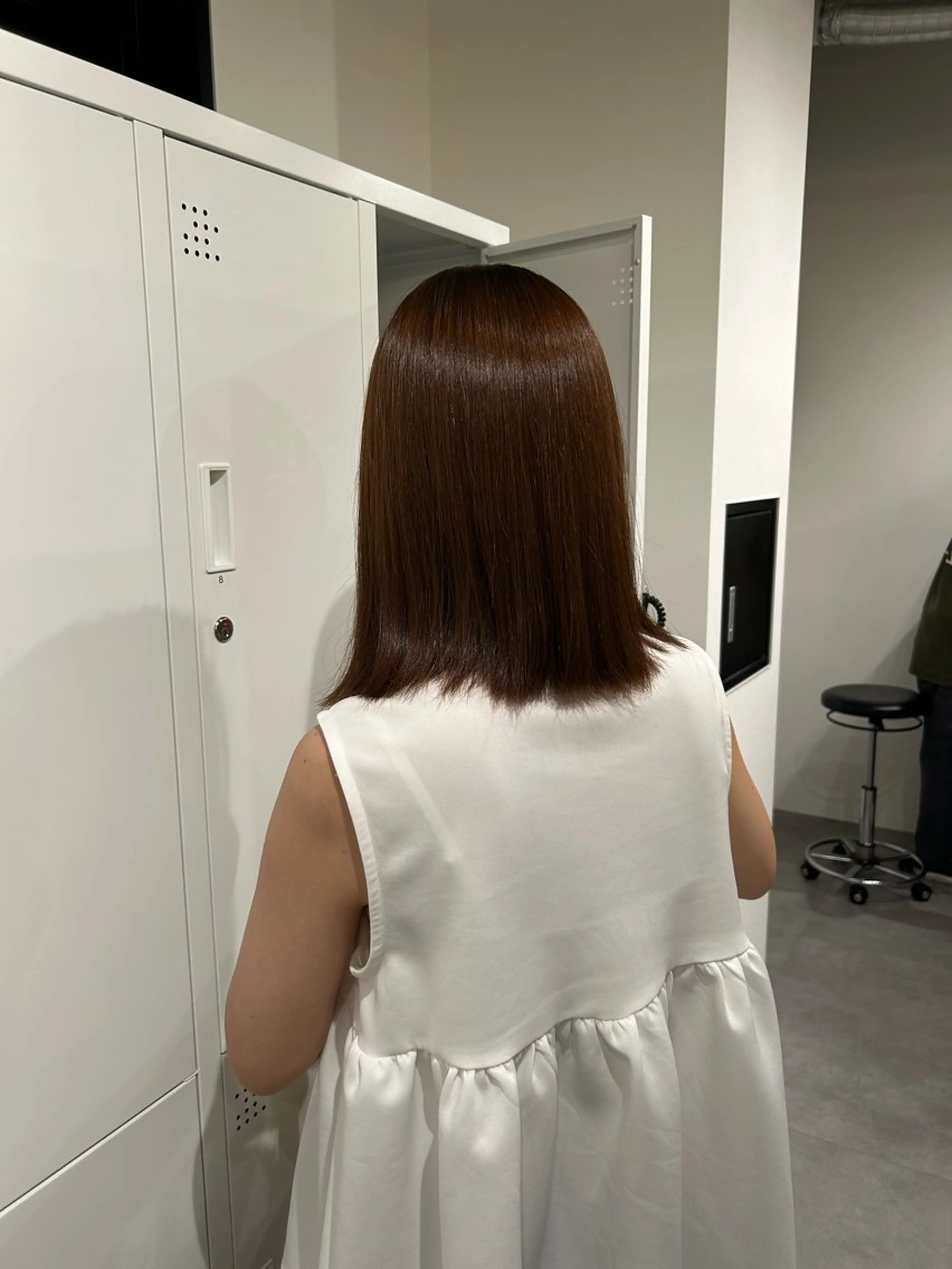 ミディアム 縮毛矯正 髪質改善/艶カラー /透明感/石田桃子のヘアスタイル